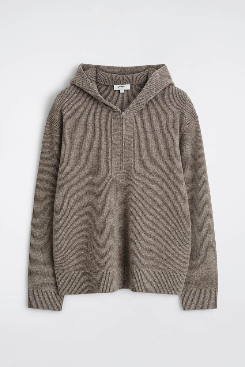 Knitted Merino-Yak Zip-Up Hoodie