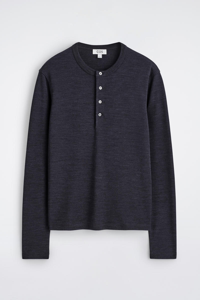 Wool-Blend Henley Top