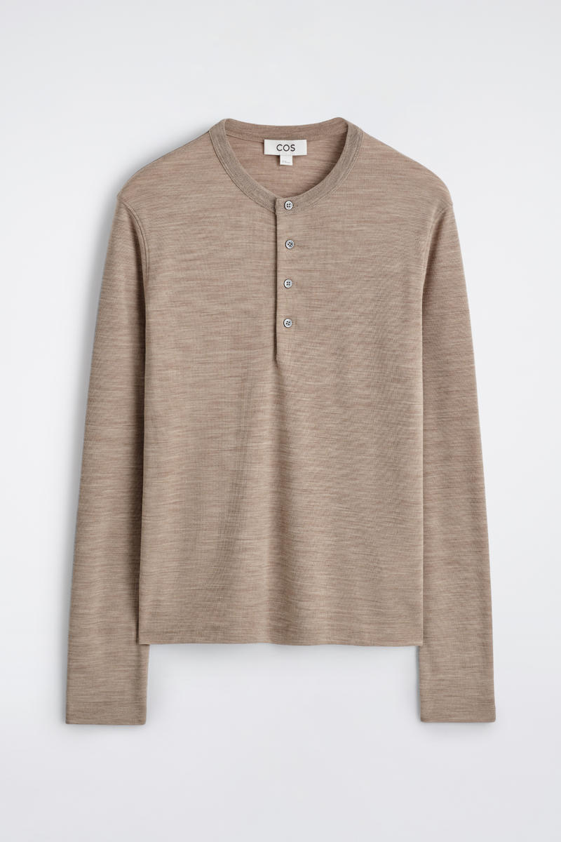 Wool-Blend Henley Top