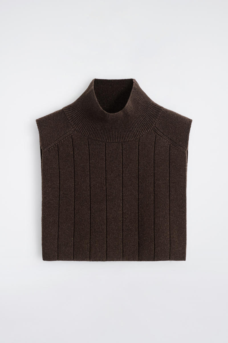 Knitted Wool-Yak Mock-Neck Vest