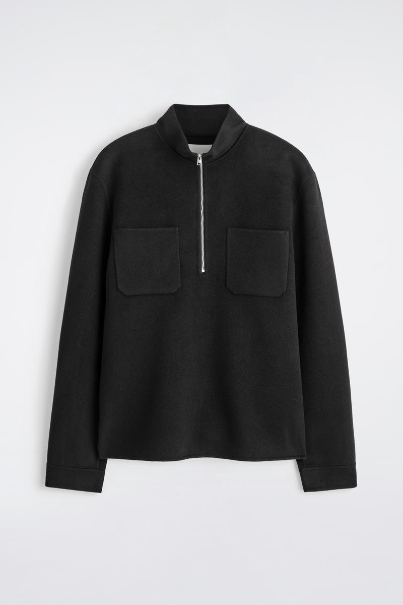 Double-Faced Wool Zip-Up Sweatshirt