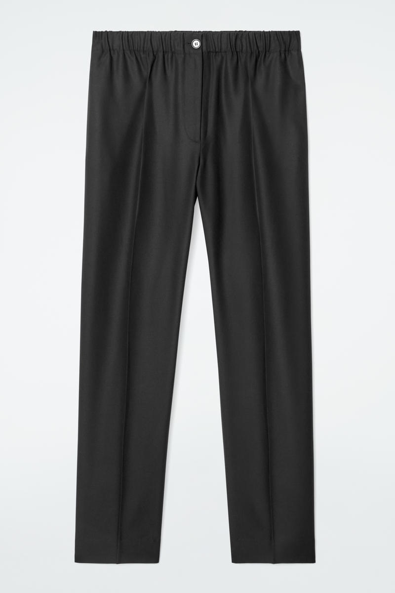 Elasticated Straight-Leg Pants