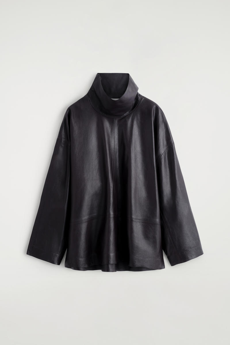 Leather Mock-Neck Top by COS
