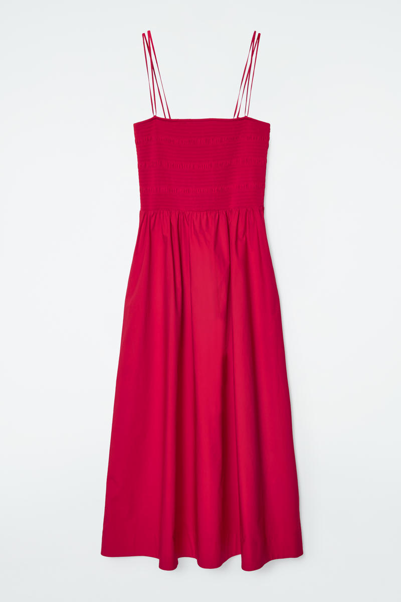 Shirred Midi Dress