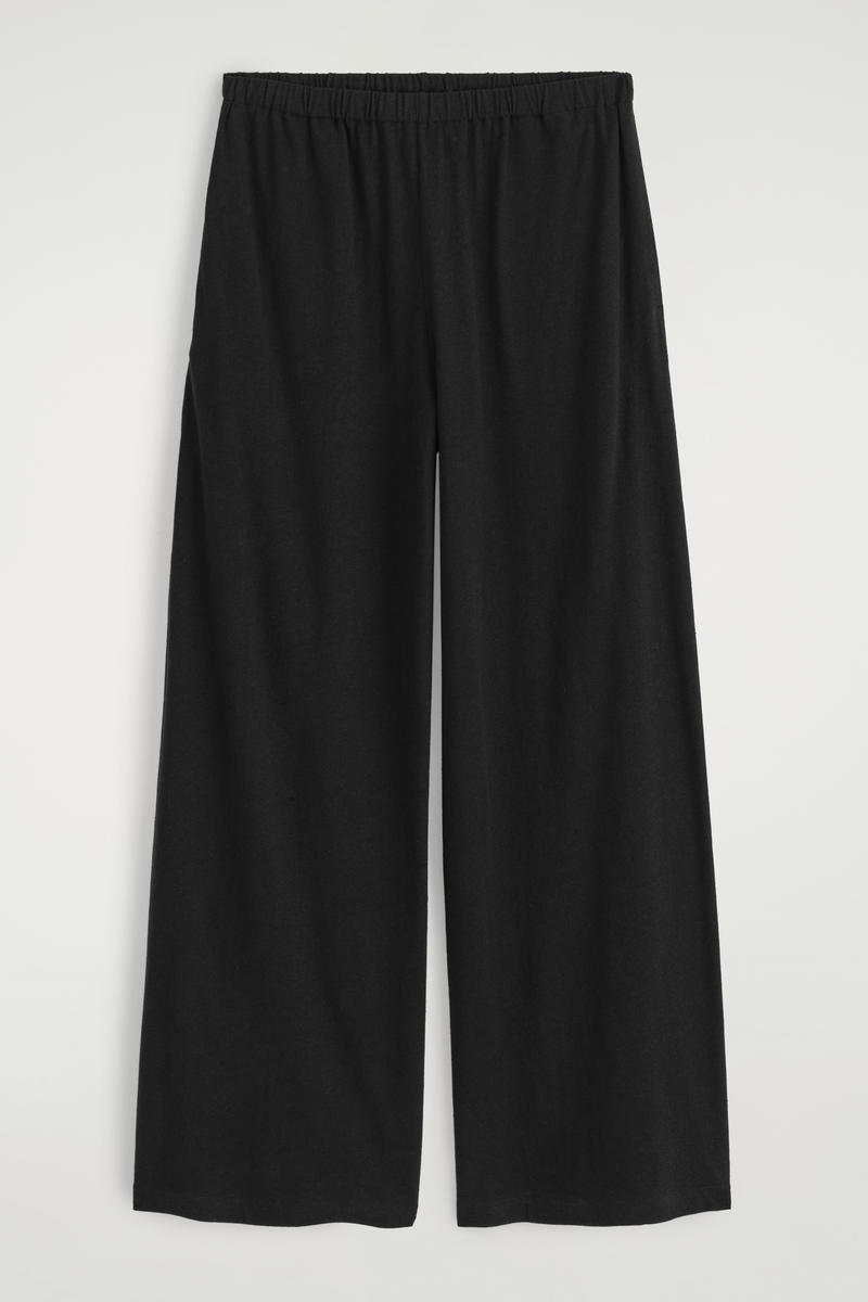 Cotton-Linen Wide-Leg Pants