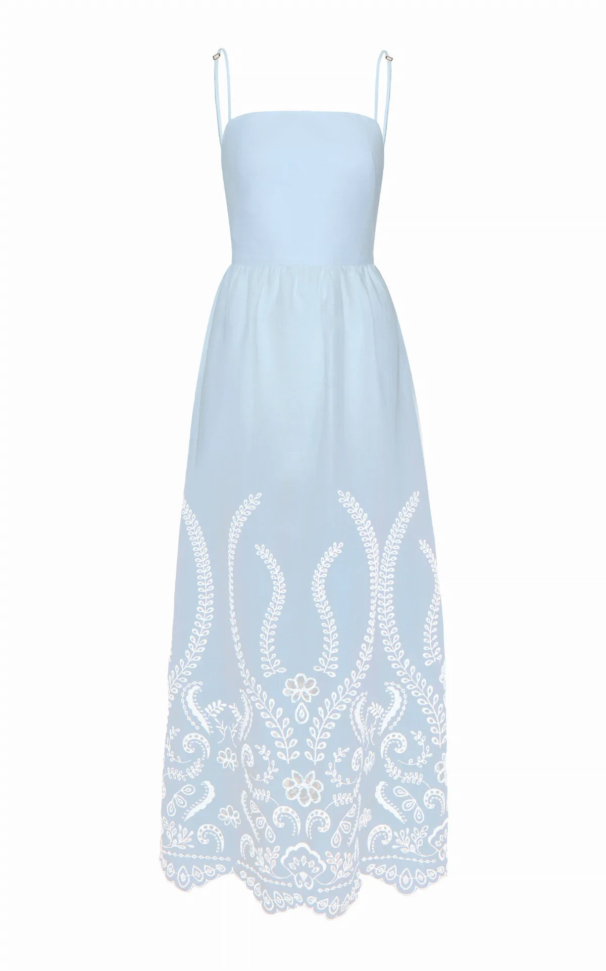Exclusive Y tu Voz Embroidered Linen Maxi Dress