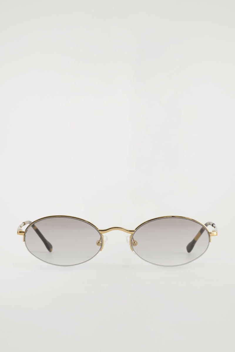 Wire-Frame Oval Sunglasses