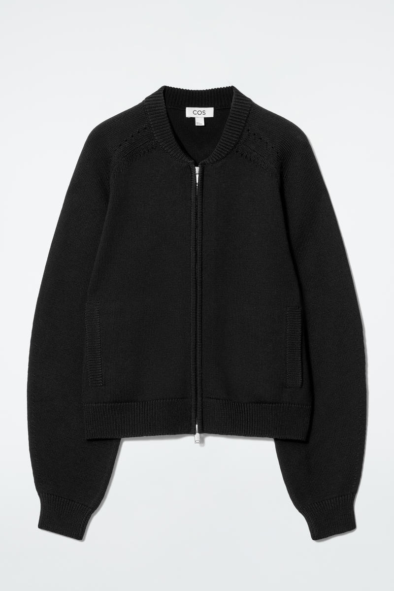 Pointelle-Knit Wool Jacket