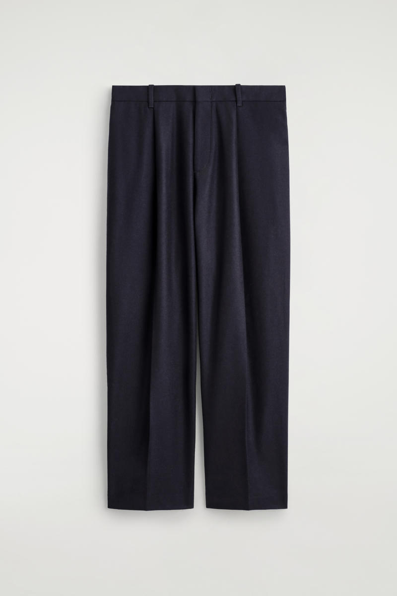 Relaxed Wool Straight-Leg Pants