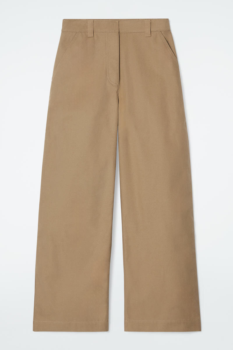 Wide-Leg Canvas Utility Pants