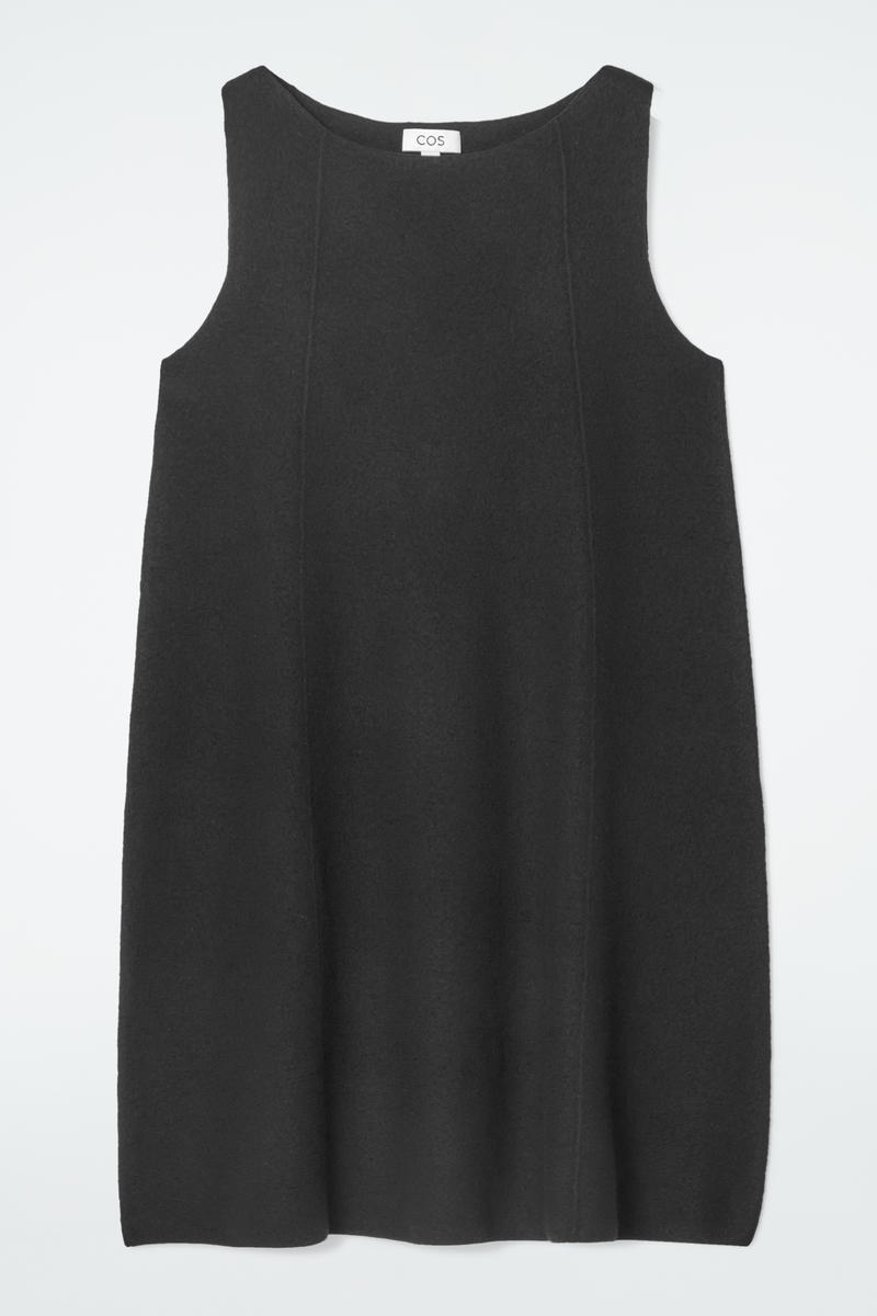 Paneled Wool Shift Dress