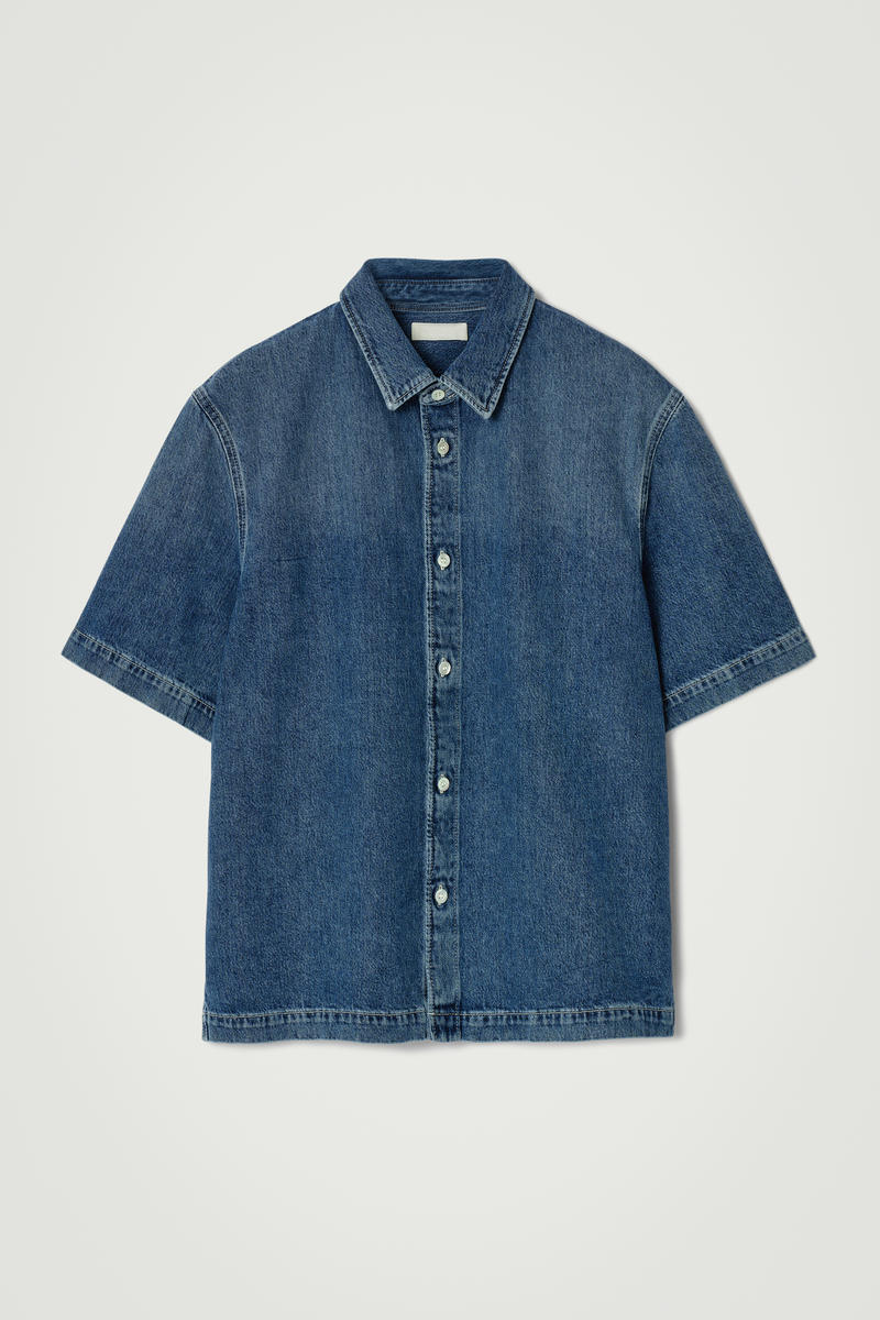 Lightweight Short-Sleeved Denim Shirt