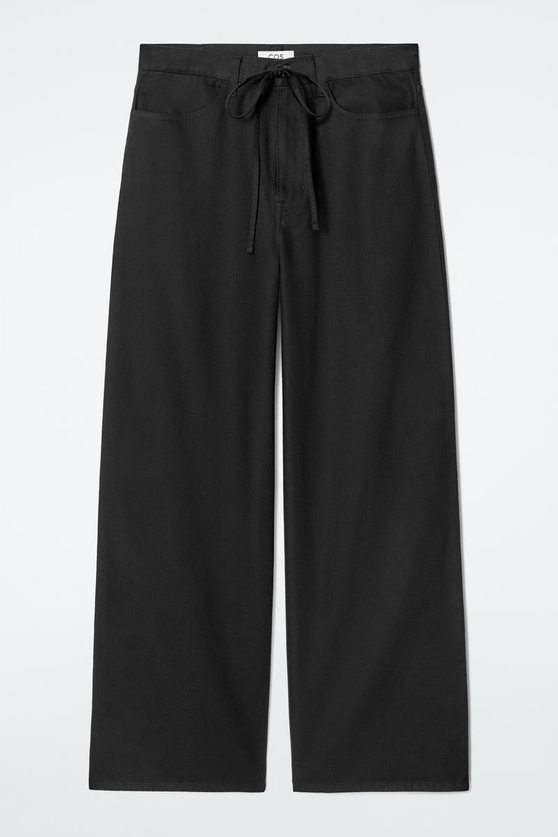 Wide-Leg Drawstring Pants