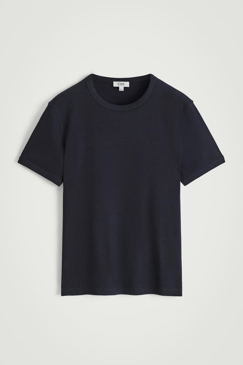 Slim Ribbed Cotton T-Shirt