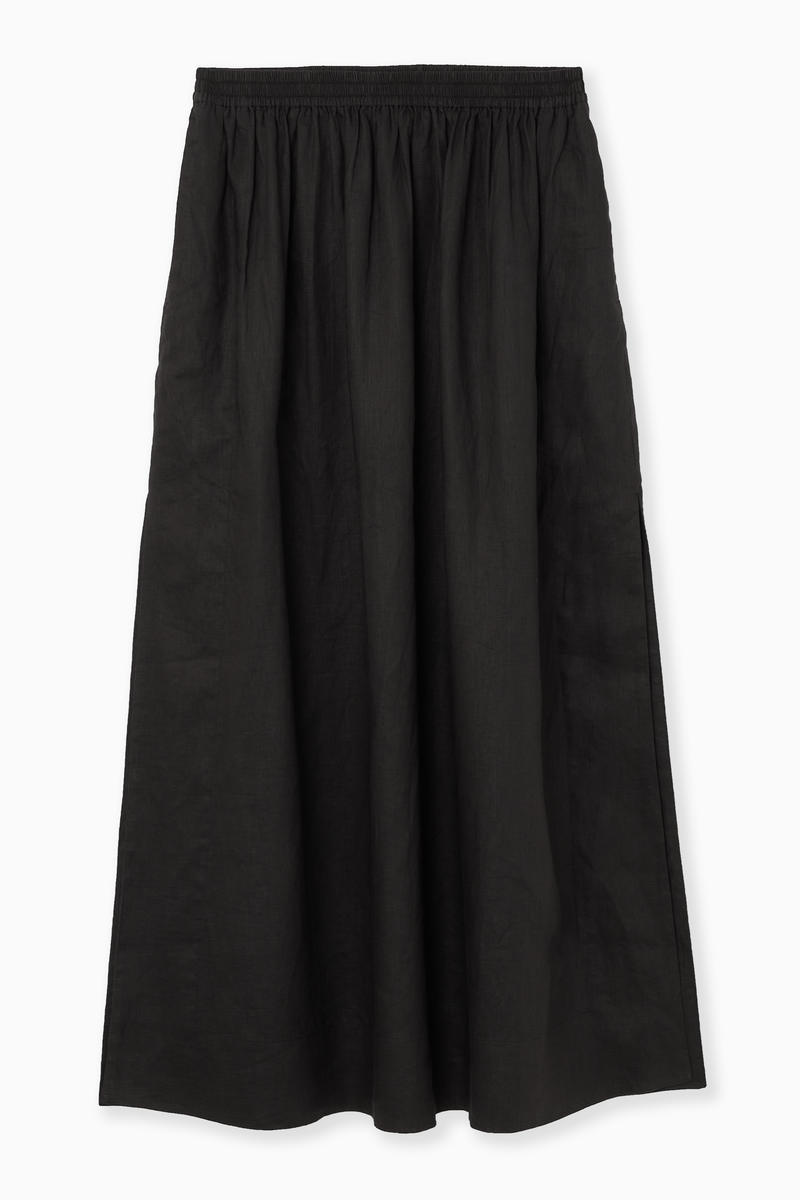 Linen A-Line Maxi Skirt