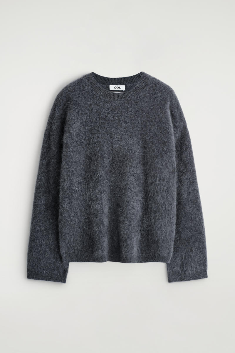 Brushed-Cashmere Crew-Neck Sweater