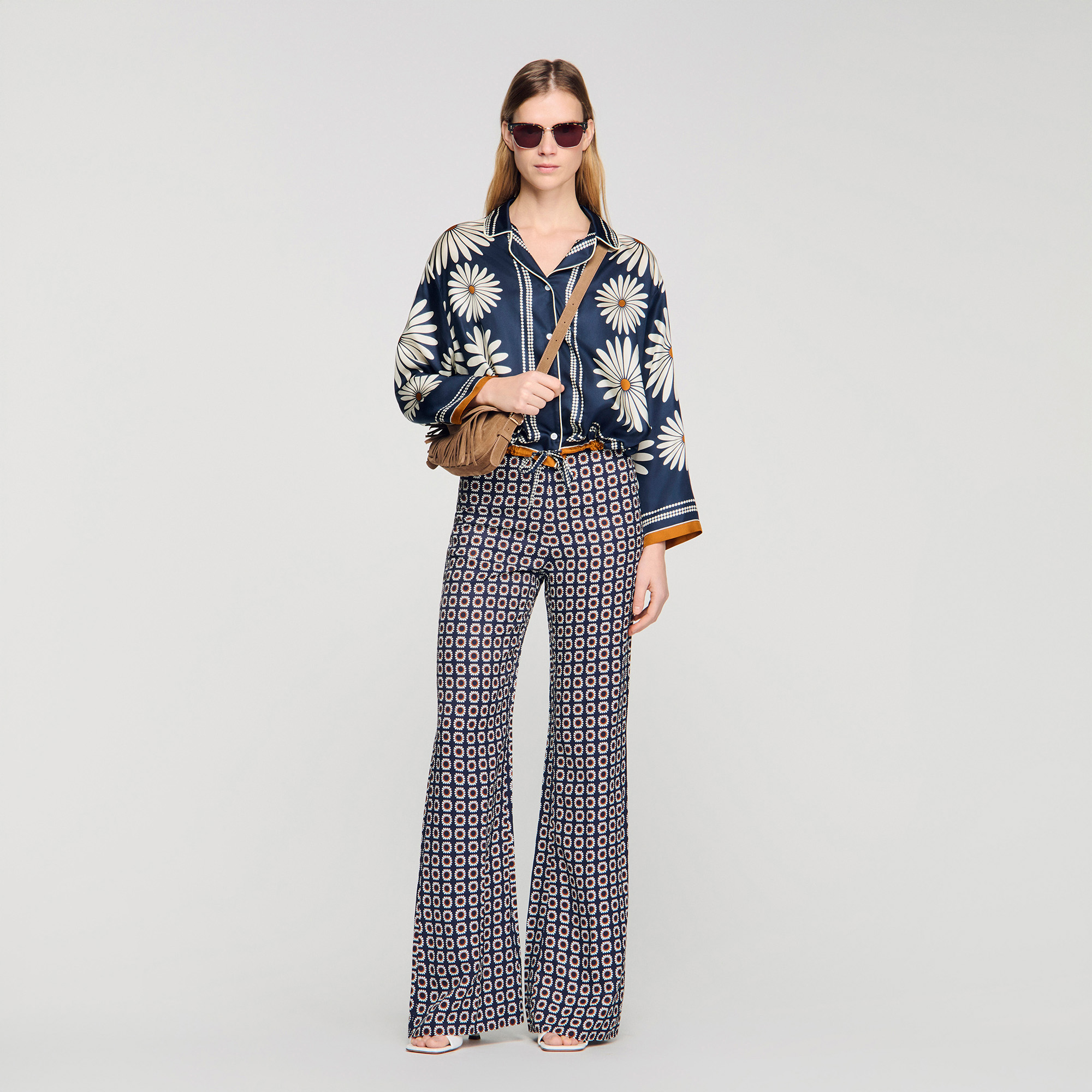 Floral print silk shirt by Sandro