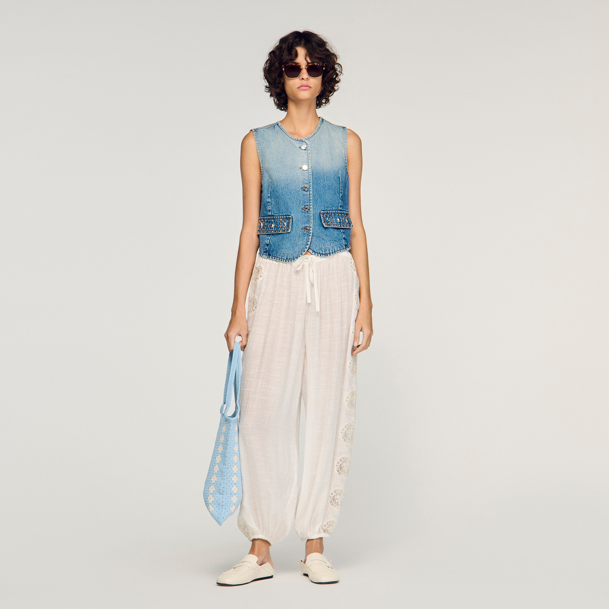 Crinkled balloon pants by Sandro