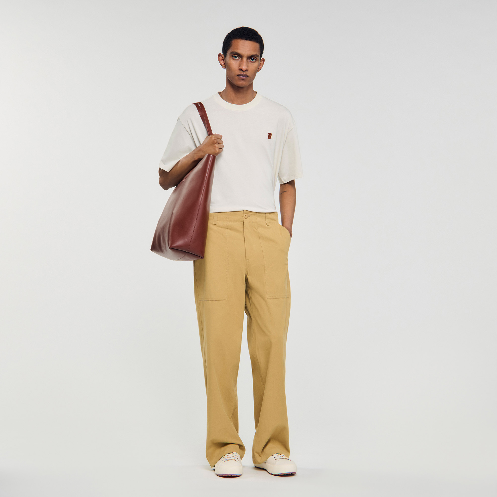 Wide-leg cotton trousers by Sandro