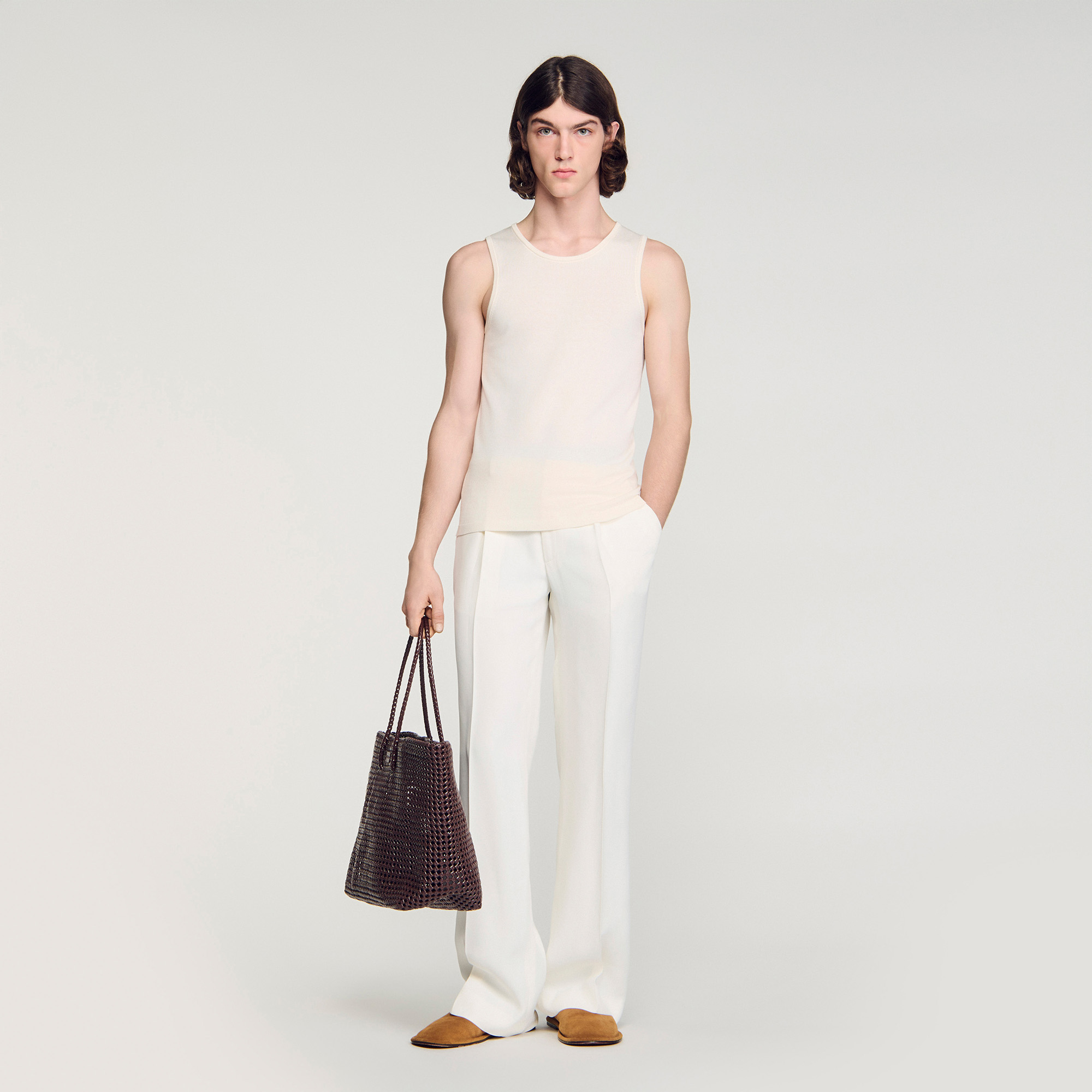 Knit crew neck vest top by Sandro