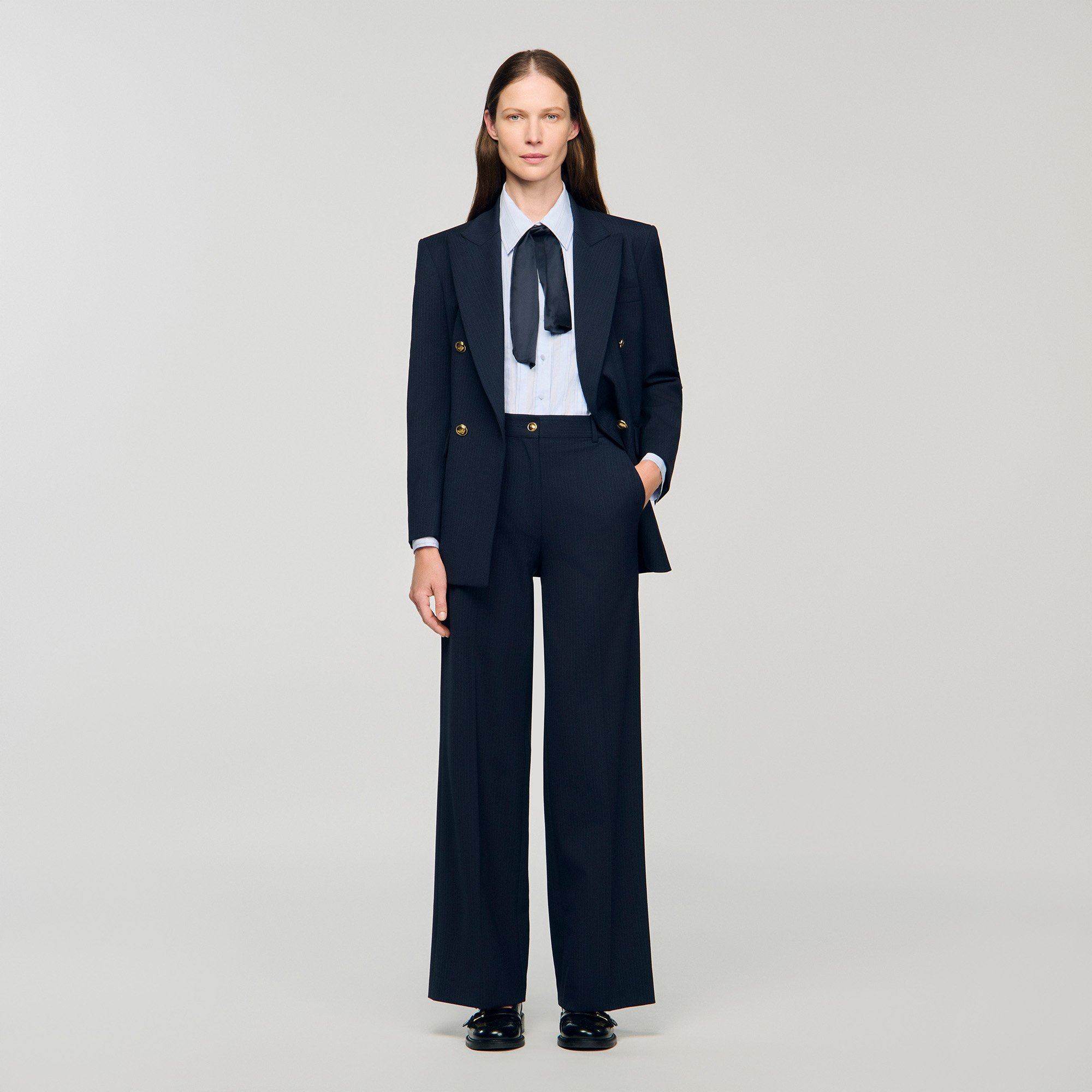 Minimal chalk-striped trousers