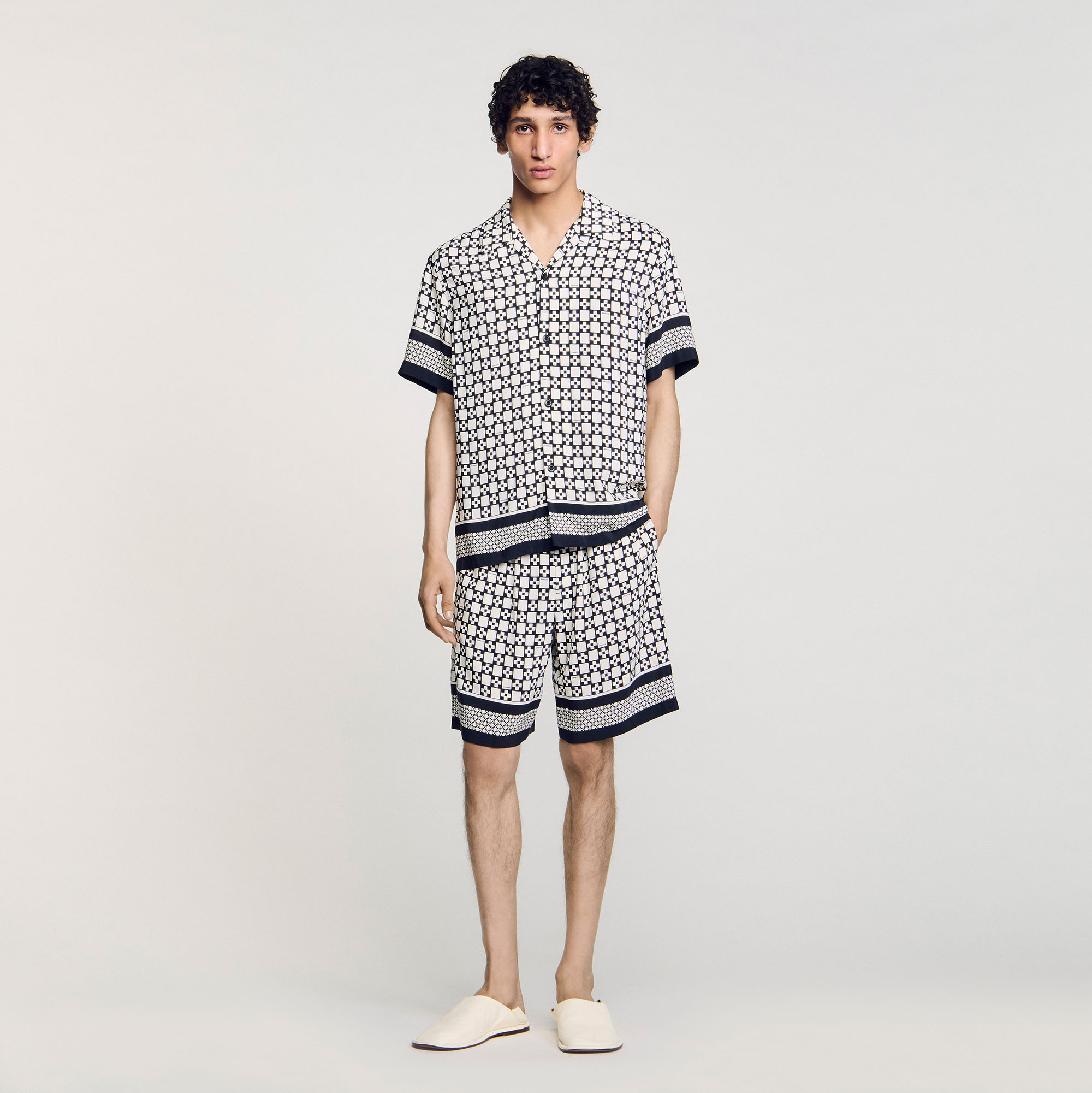 Square Cross motif flowing shirt