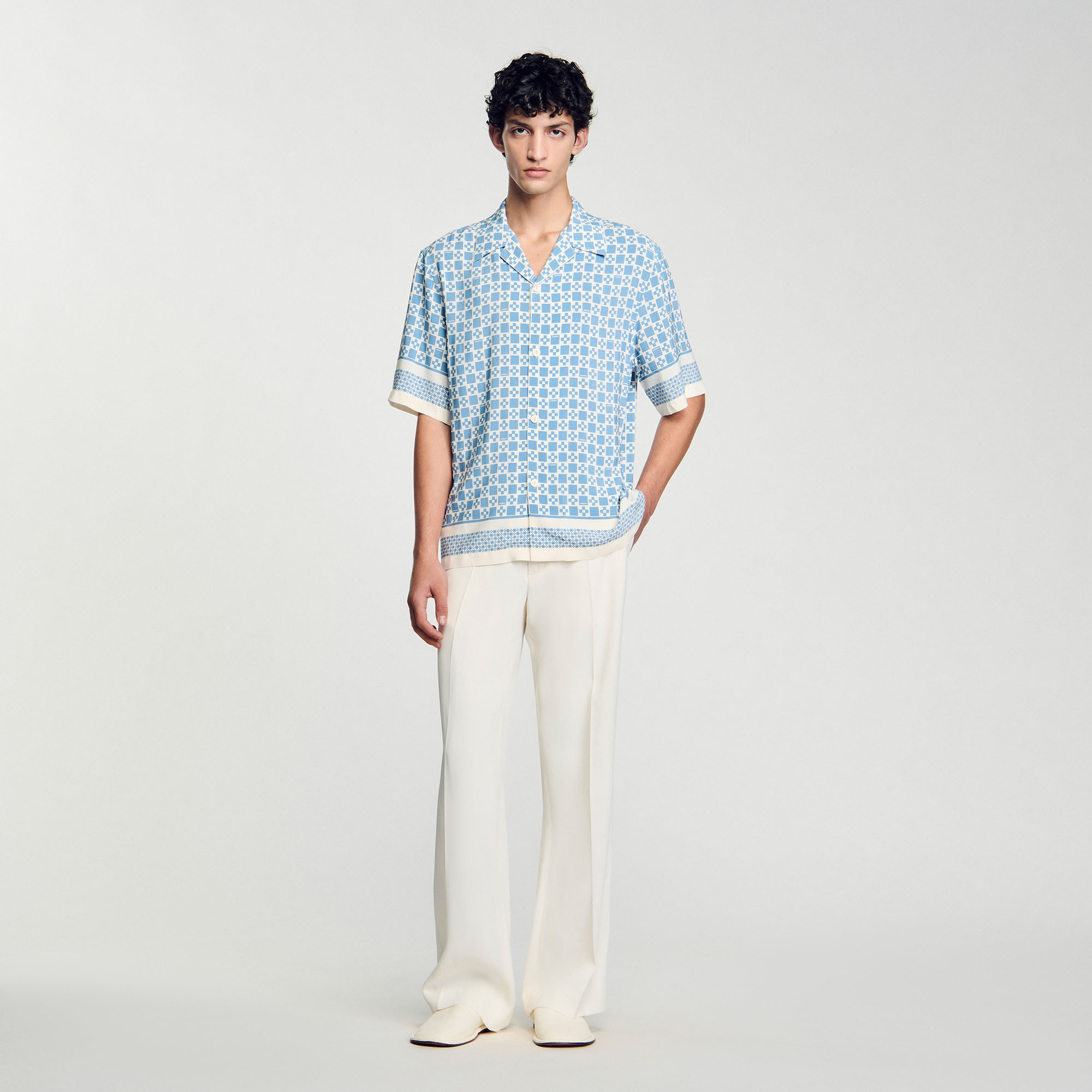 Square Cross motif flowing shirt