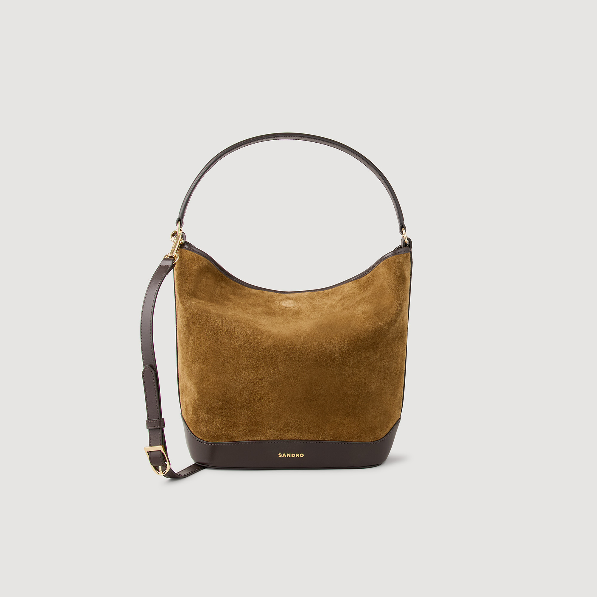 Tangoso suede and leather bucket bag