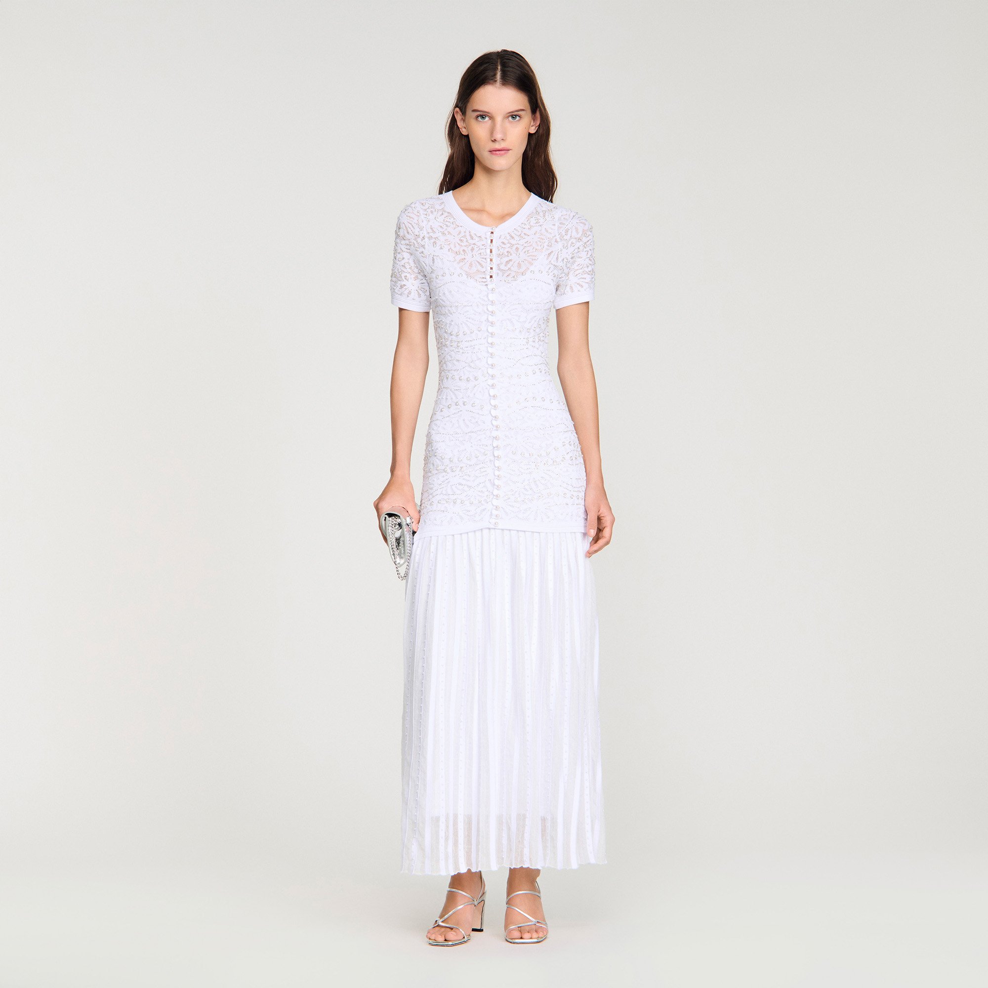 Beaded knit maxi dress