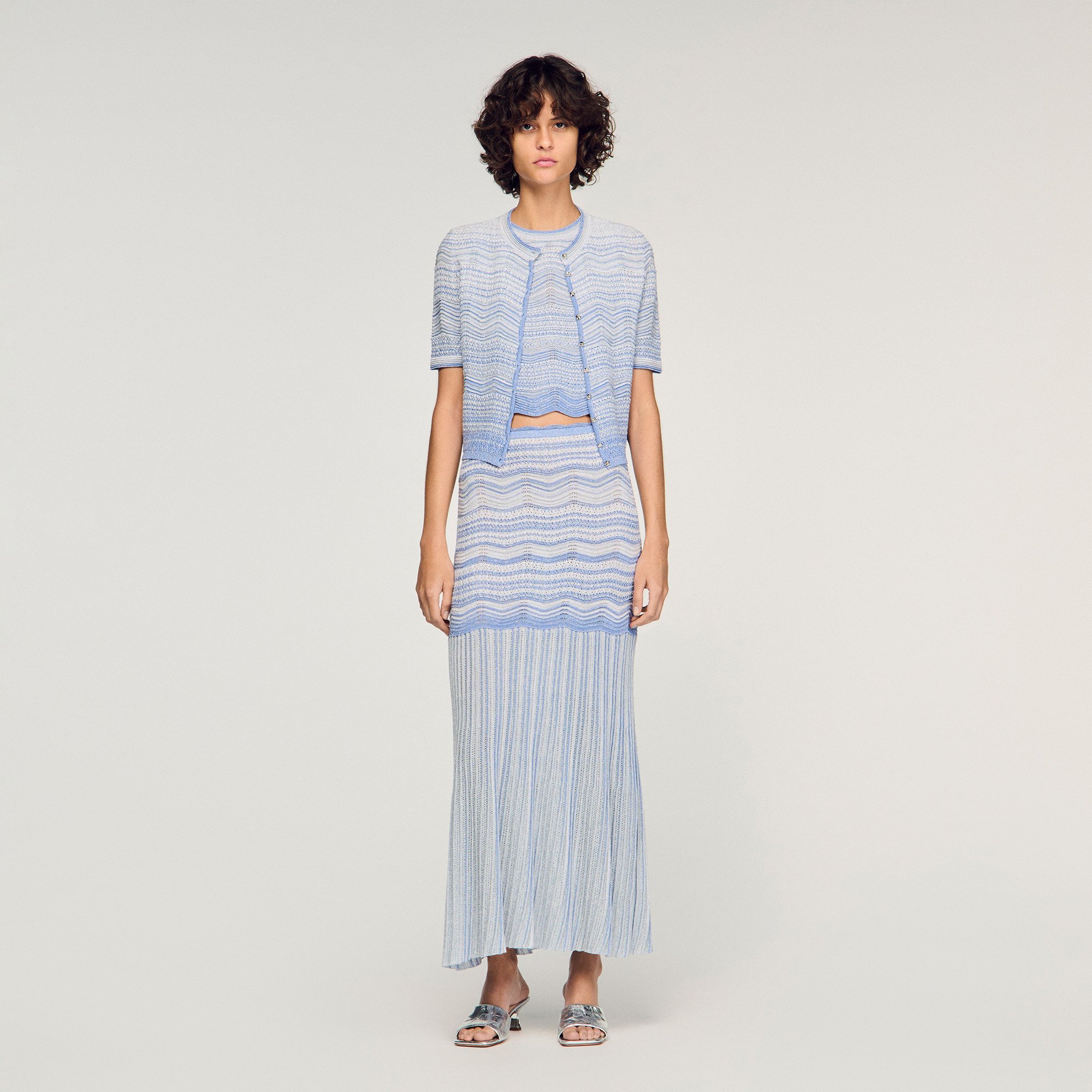 Maxi decorative knit skirt