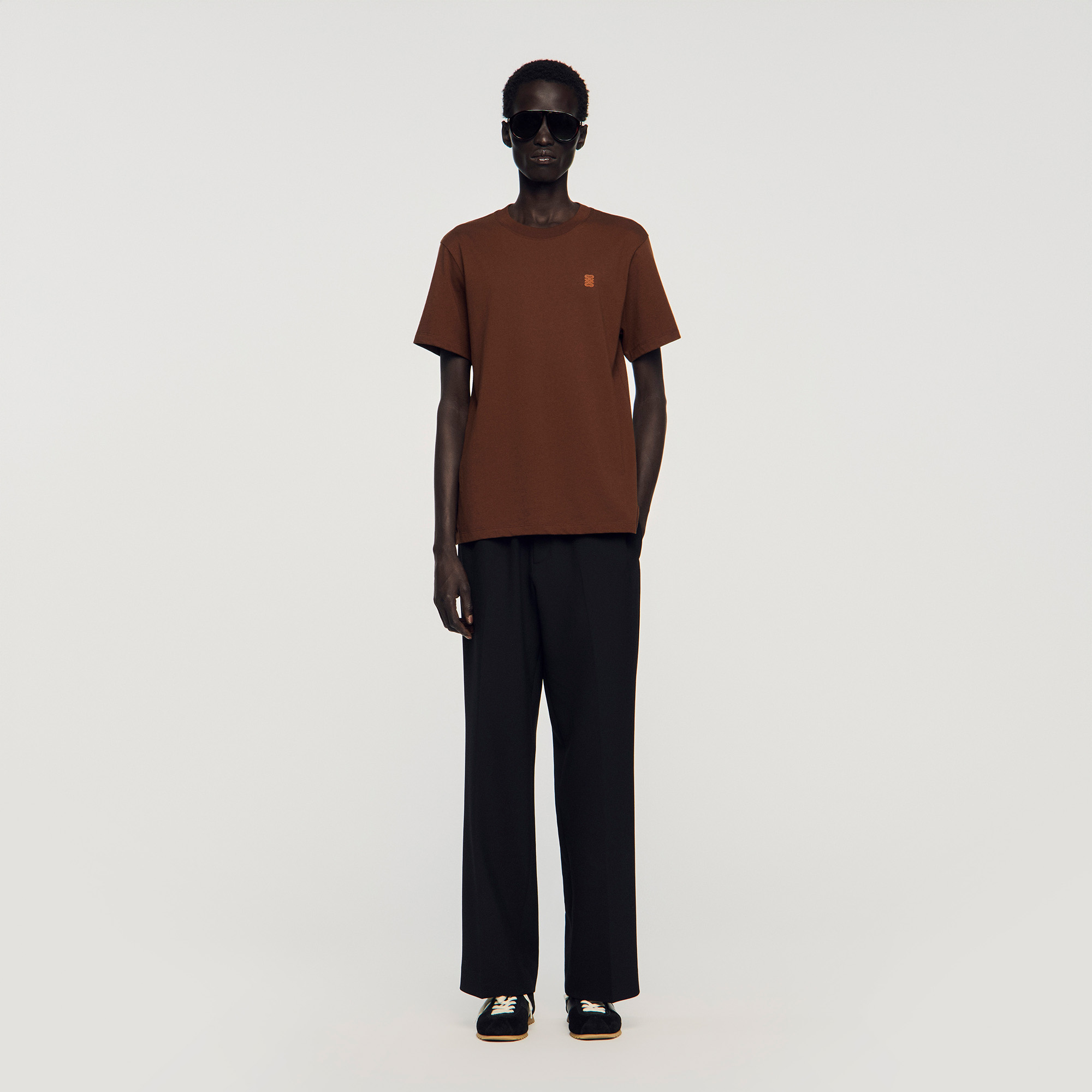 Leather logo T-shirt