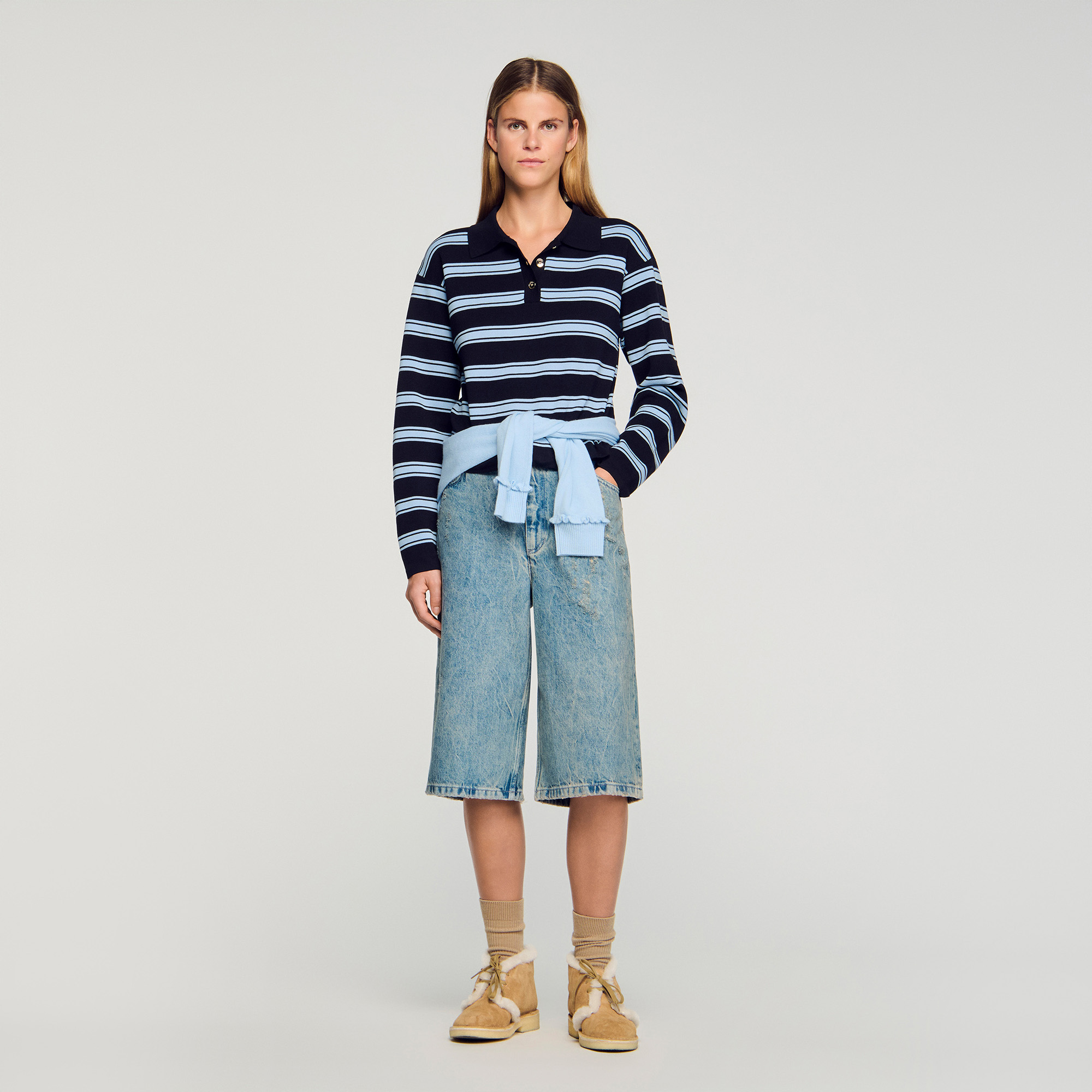 Striped polo sweater by Sandro