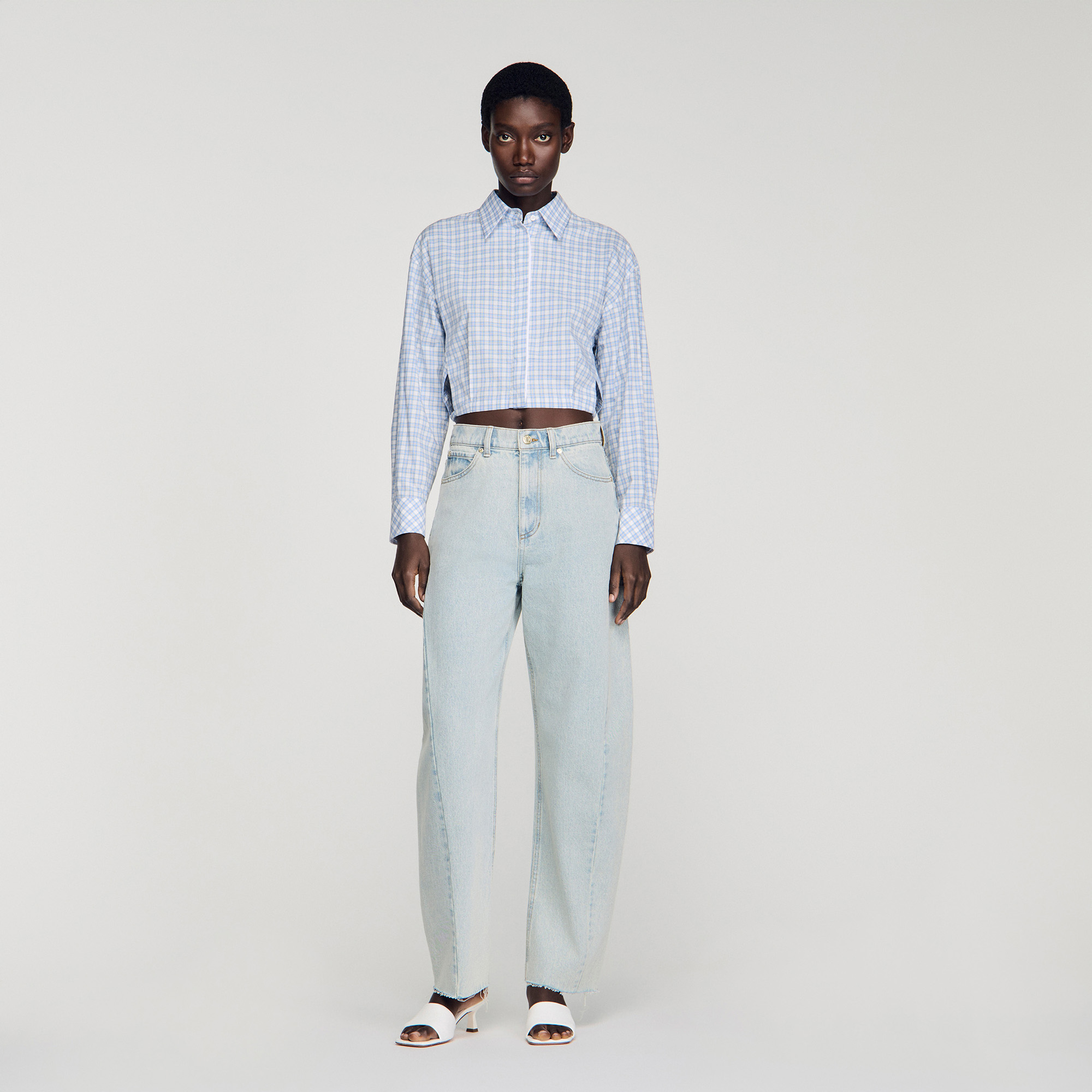 Faded barrel cotton jeans by Sandro