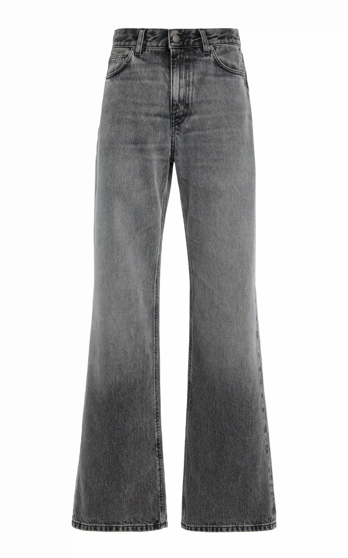 Korea Rigid Mid-Rise Flared-Leg Jeans