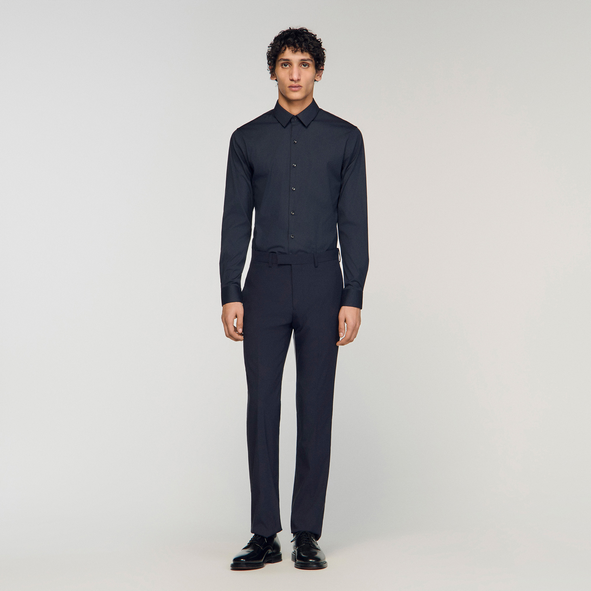 Fitted stretch cotton shirt