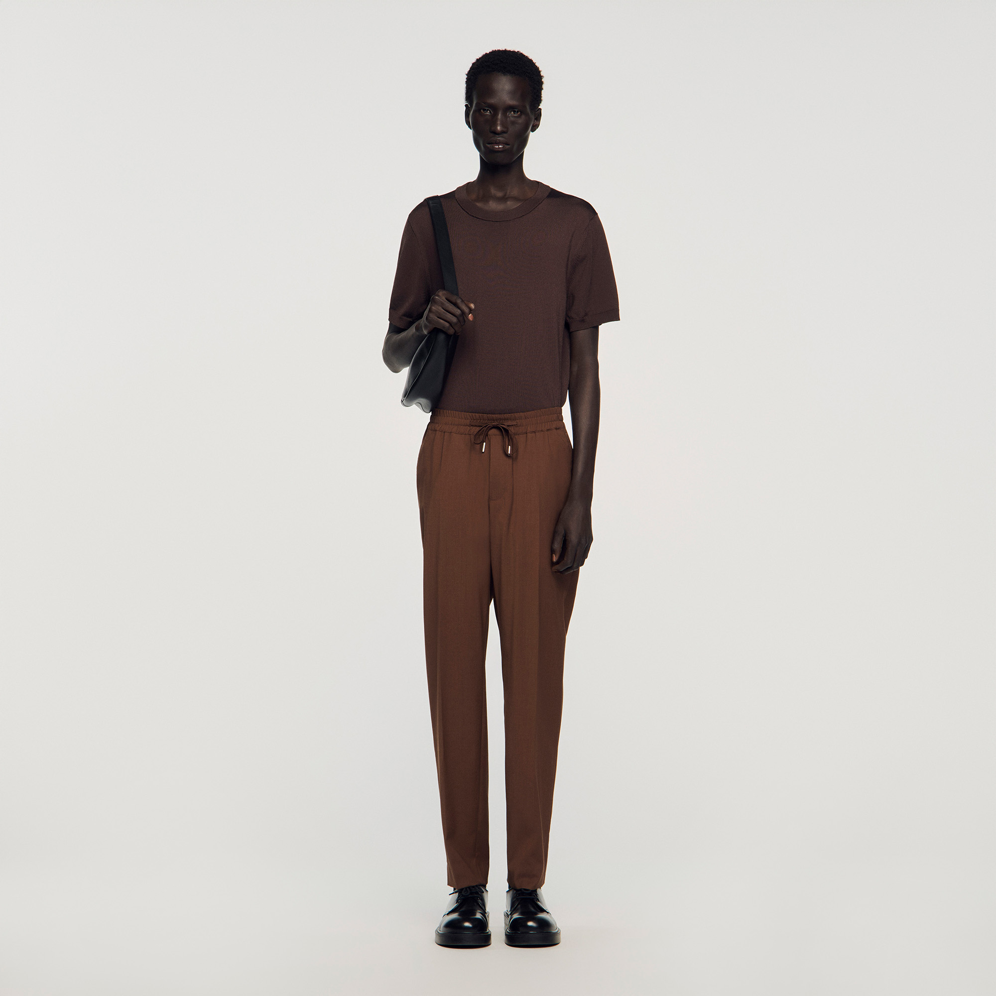 Elasticated straight-leg trousers by Sandro