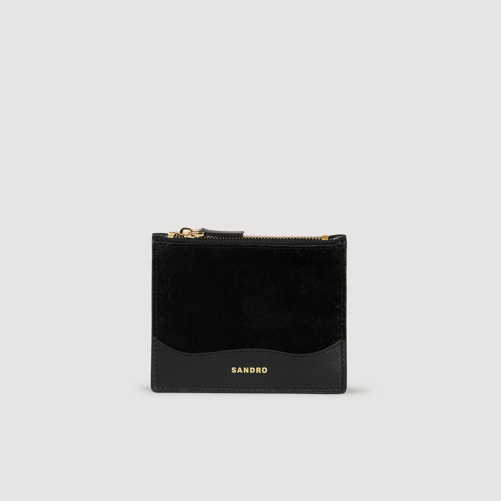 Leather and suede cardholder