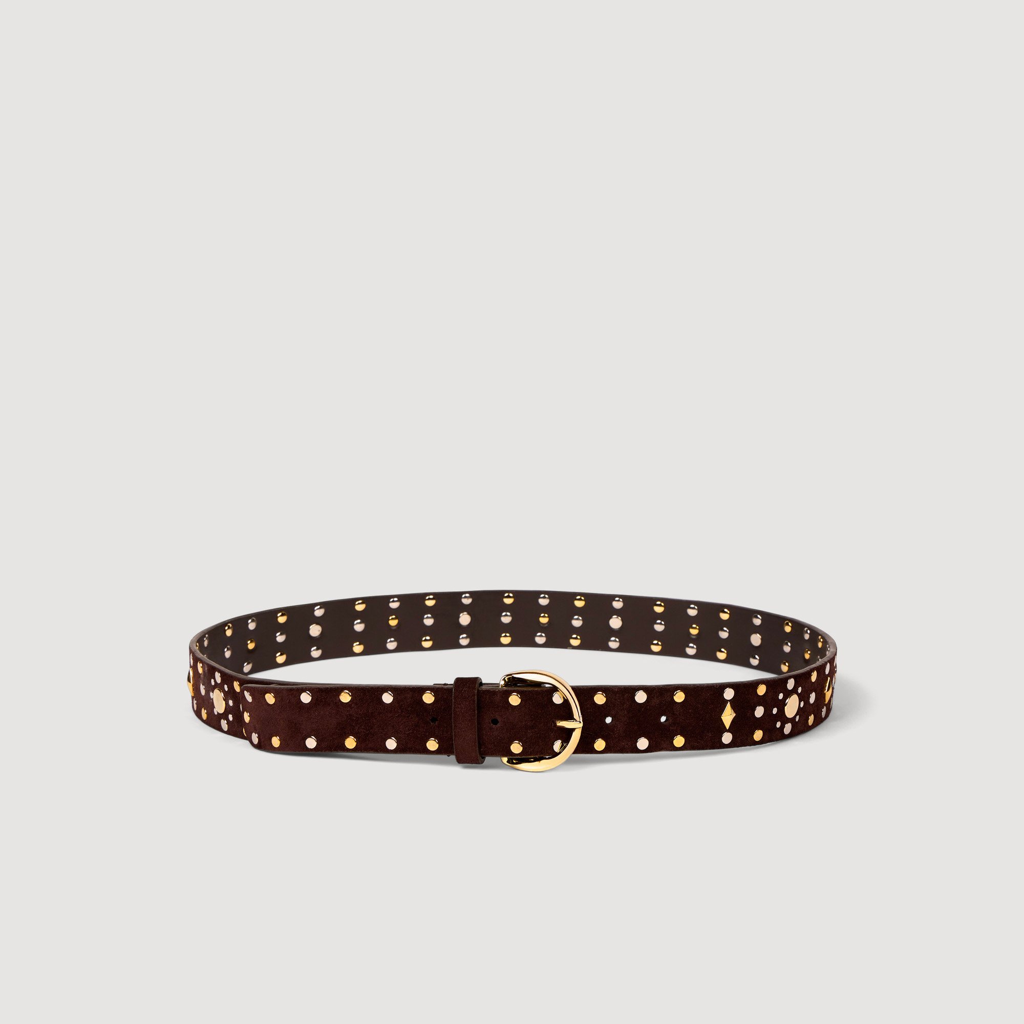 Suede belt with rivets