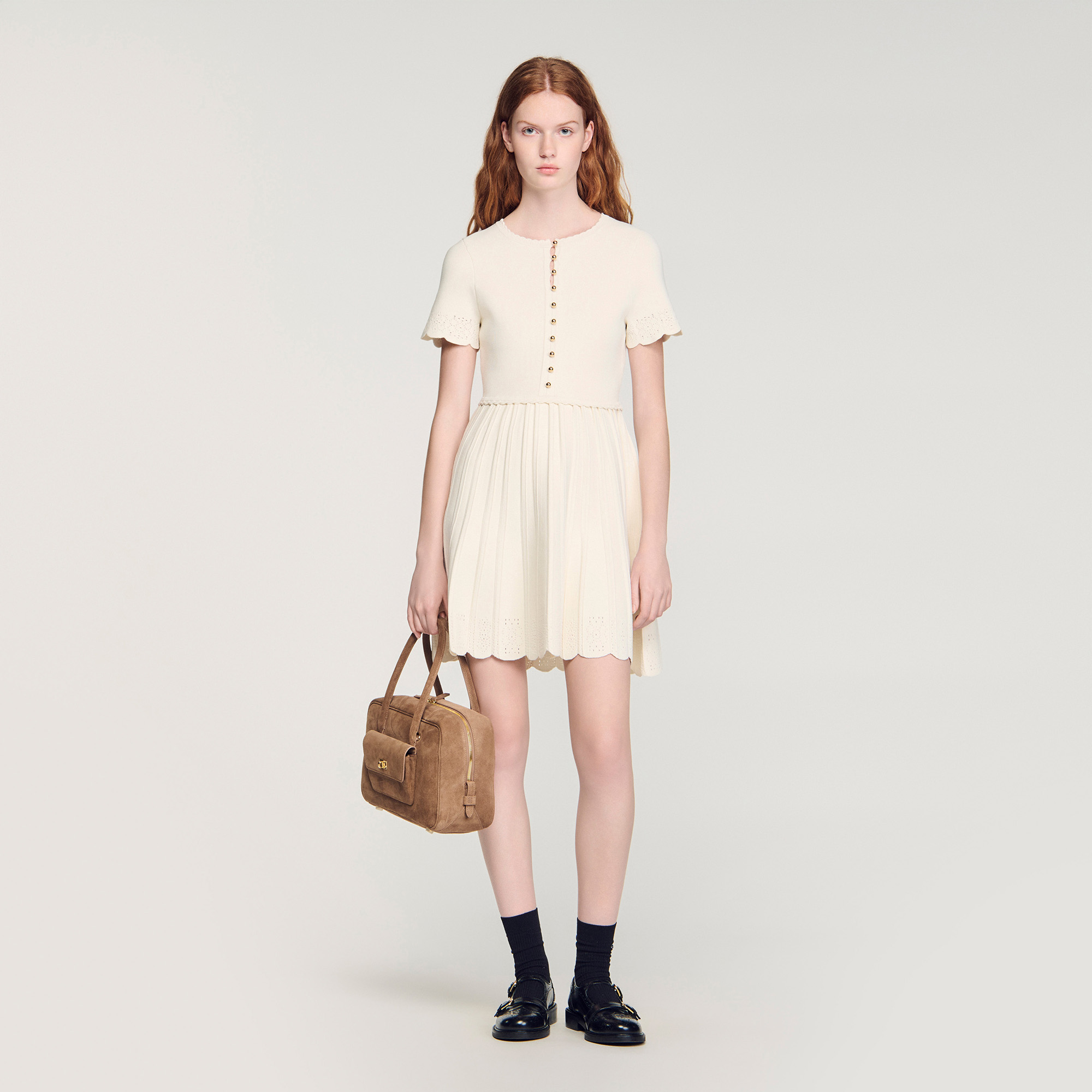 Pointelle knit mini dress by Sandro
