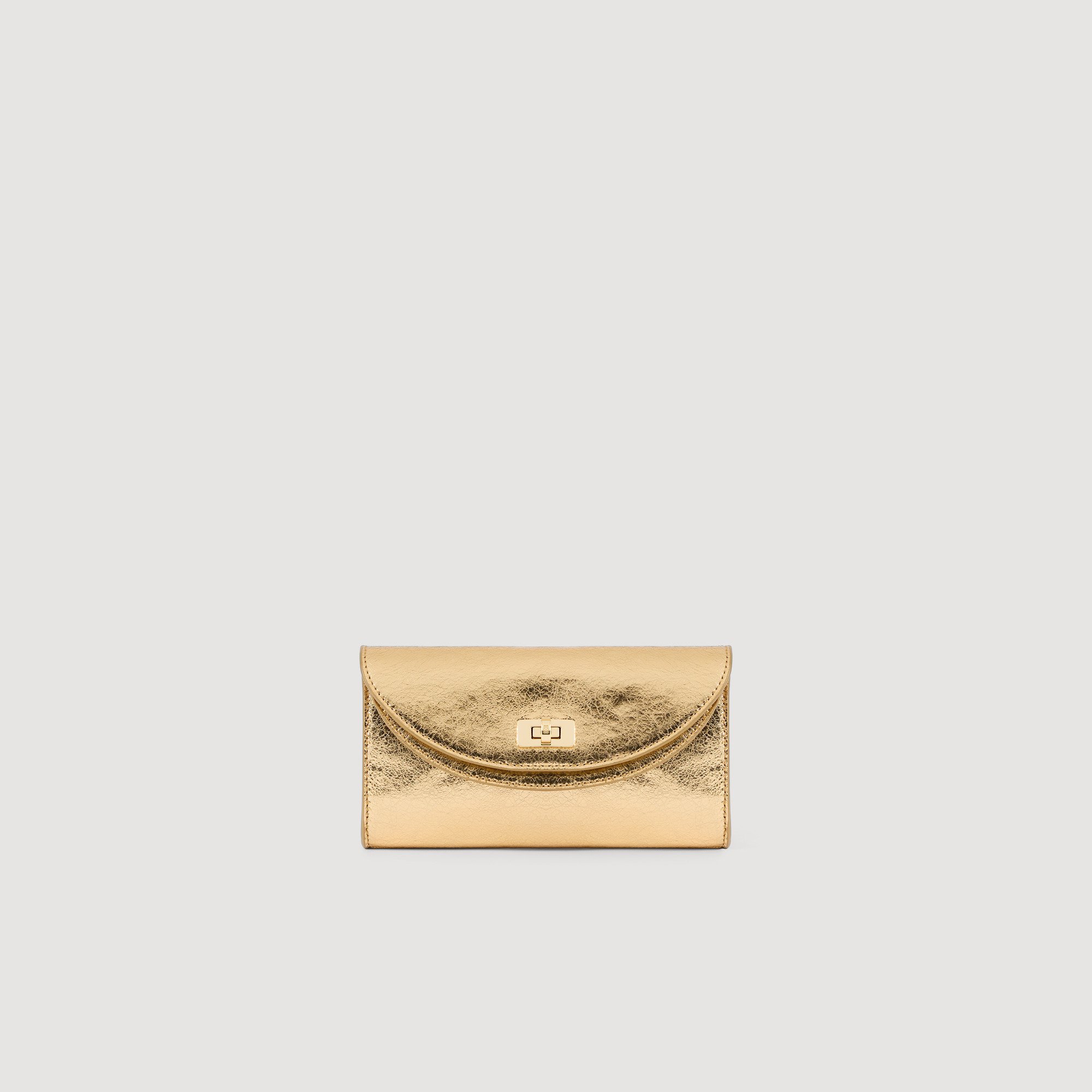 Mambo metallic leather clutch