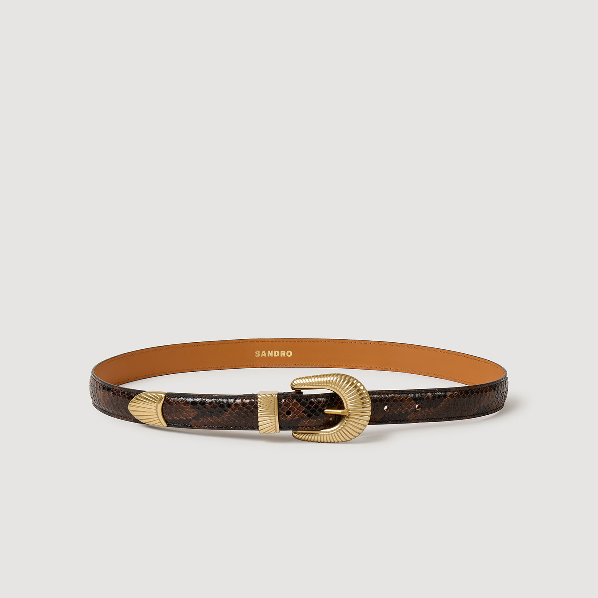 Python-effect leather belt by Sandro