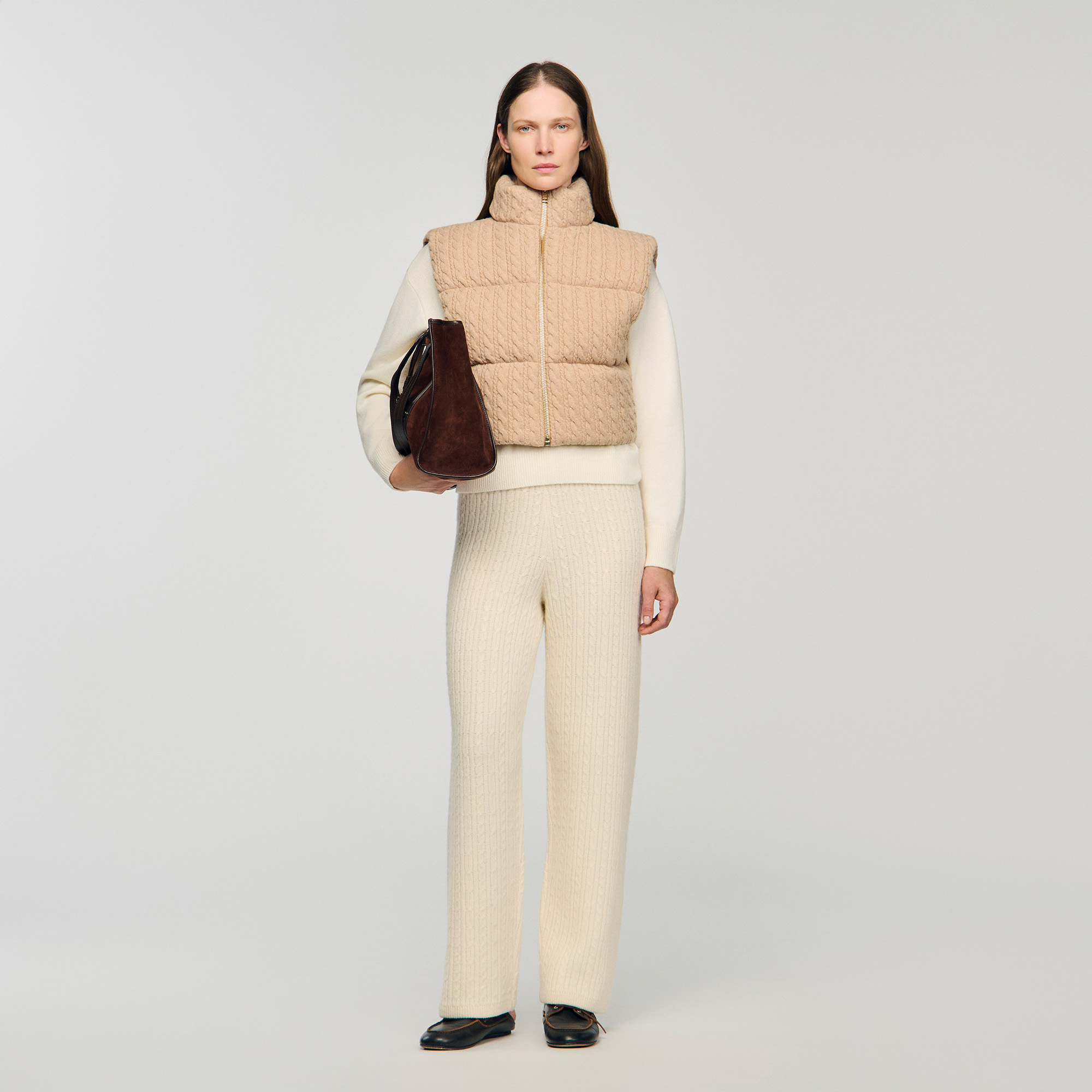 Cropped sleeveless padded vest