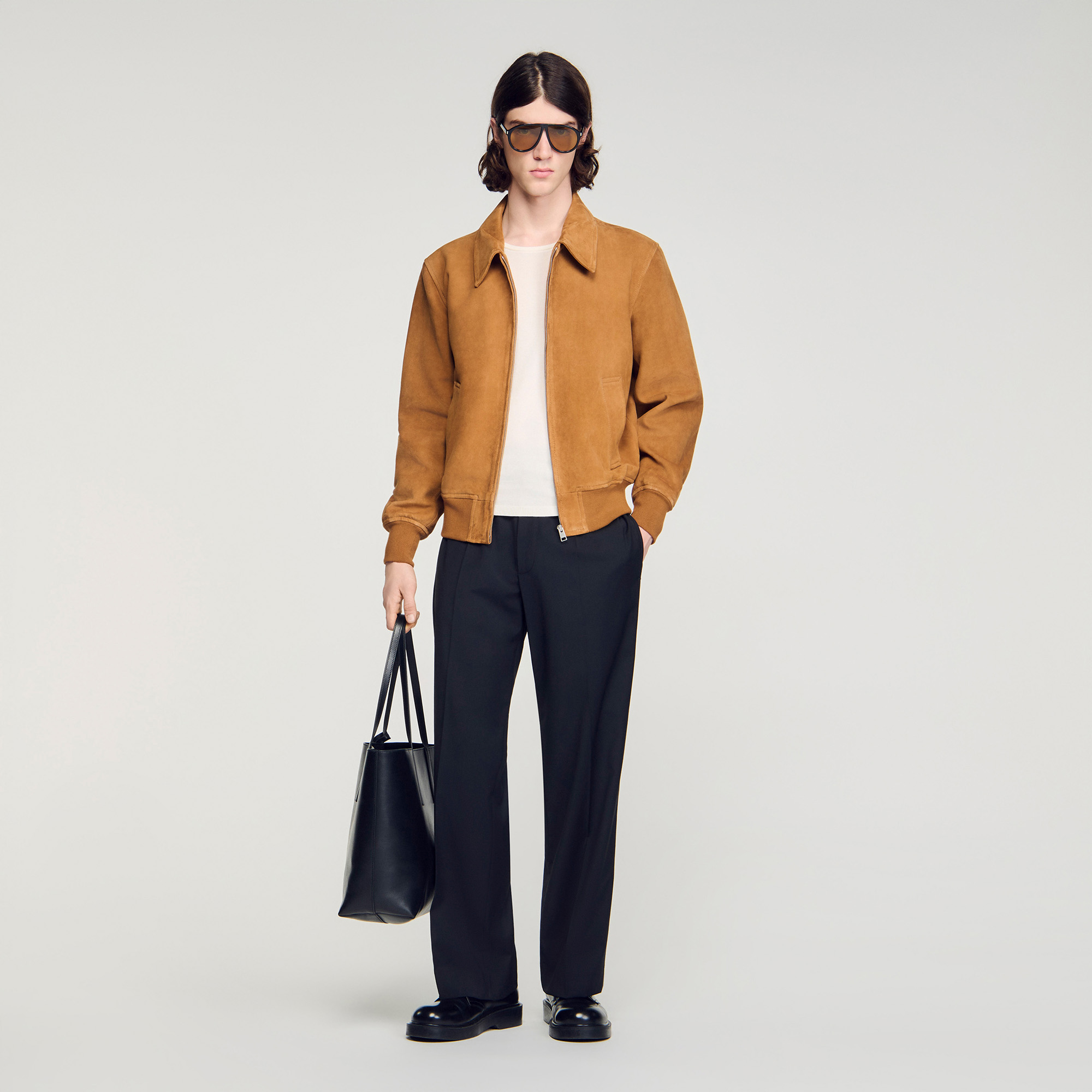Suede leather jacket by Sandro