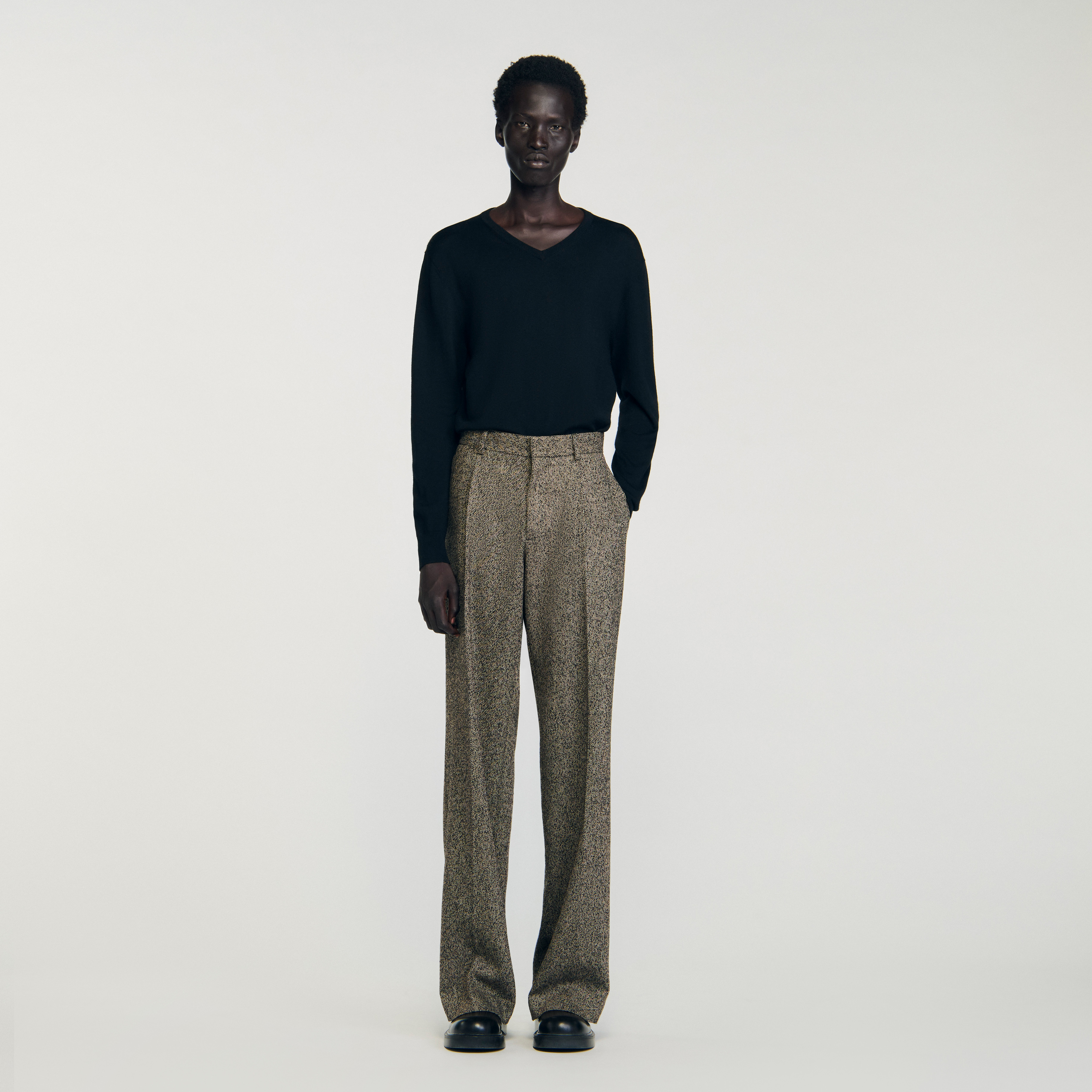 Wide-leg suit trousers