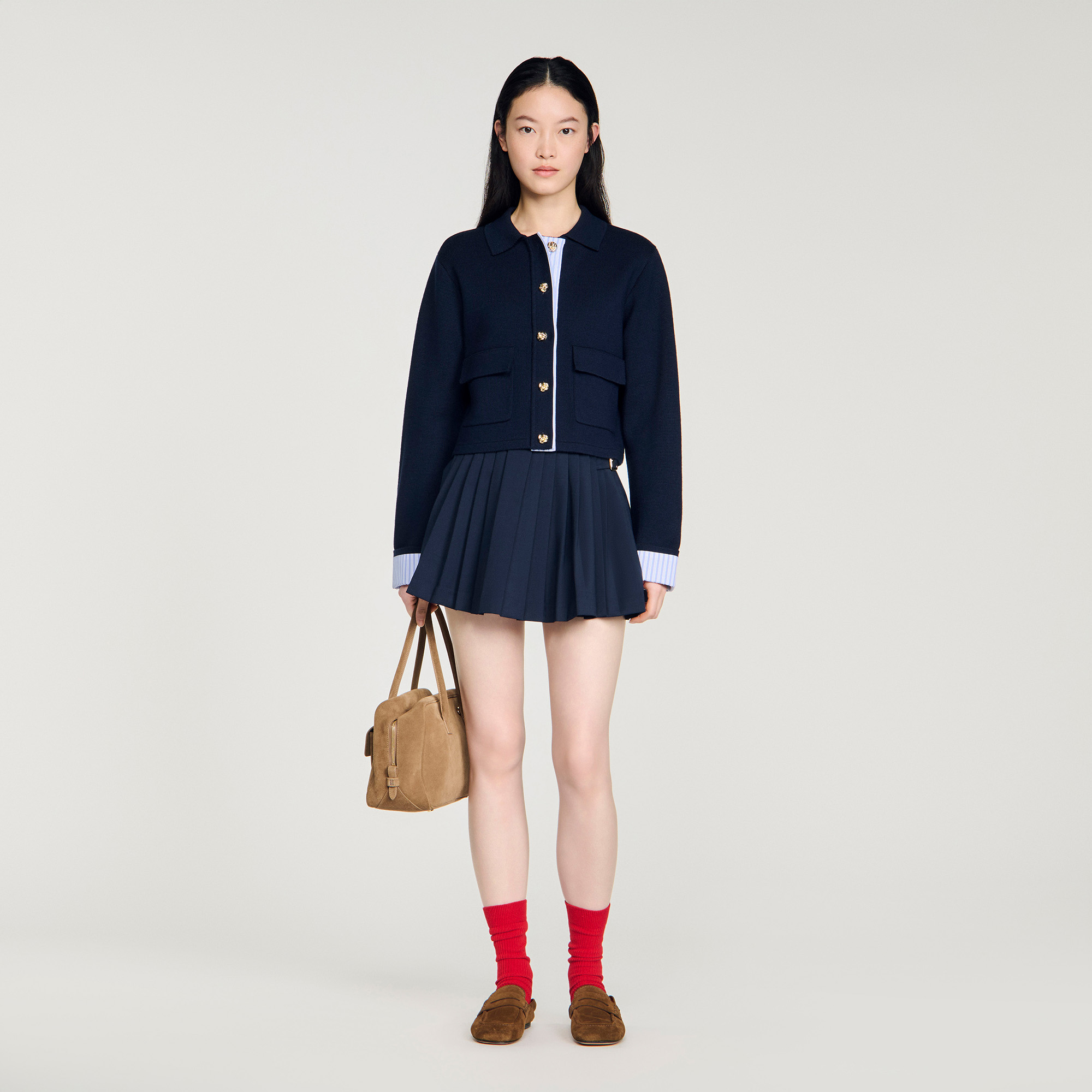 Wool polo cardigan by Sandro