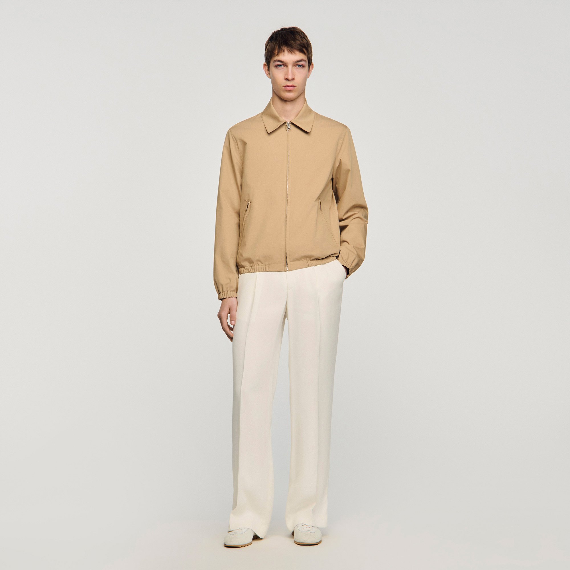 Zip-up cotton jacket