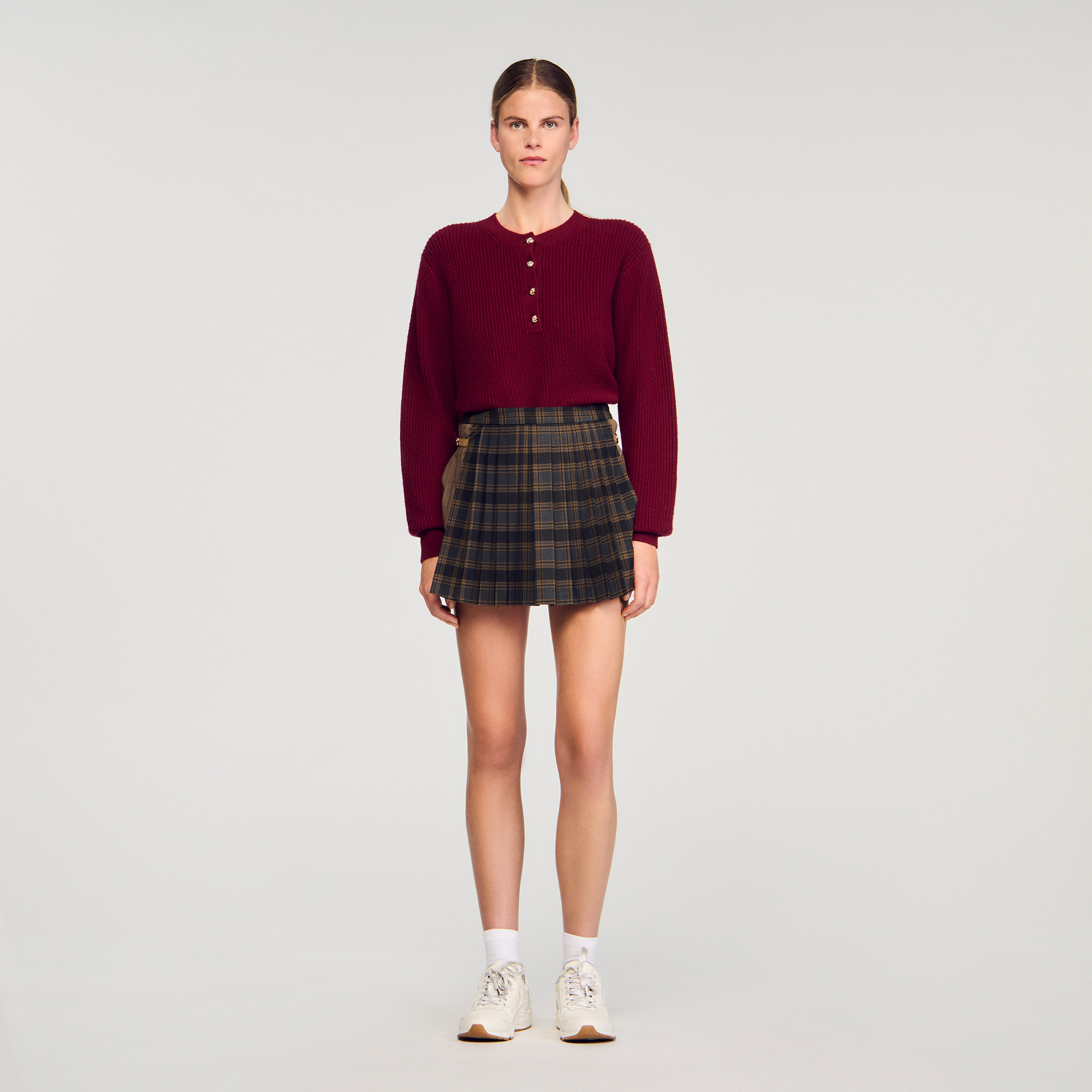 Wool and cashmere button sweater