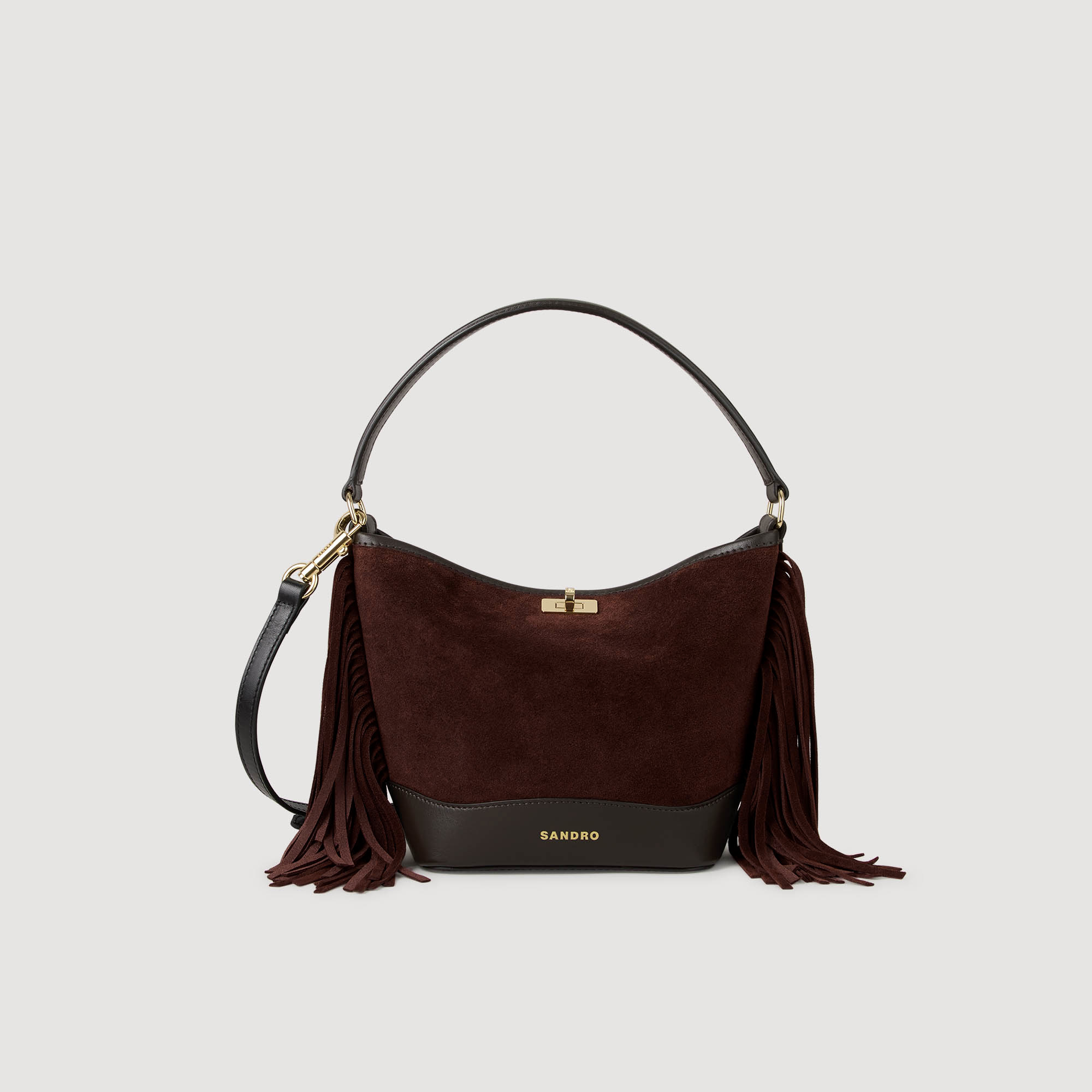 Fringed suede Tangoso bag by Sandro