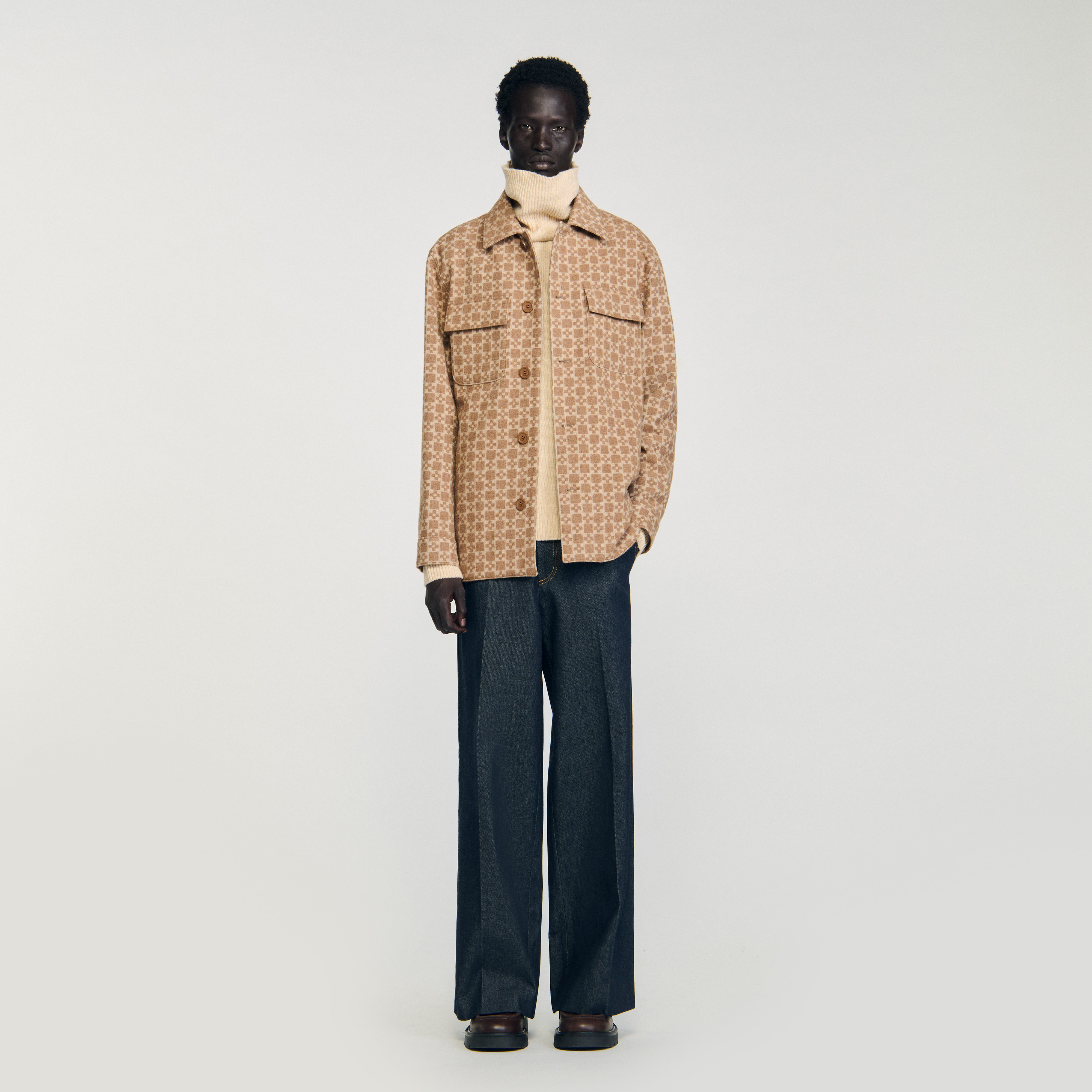 Square Cross jacquard overshirt