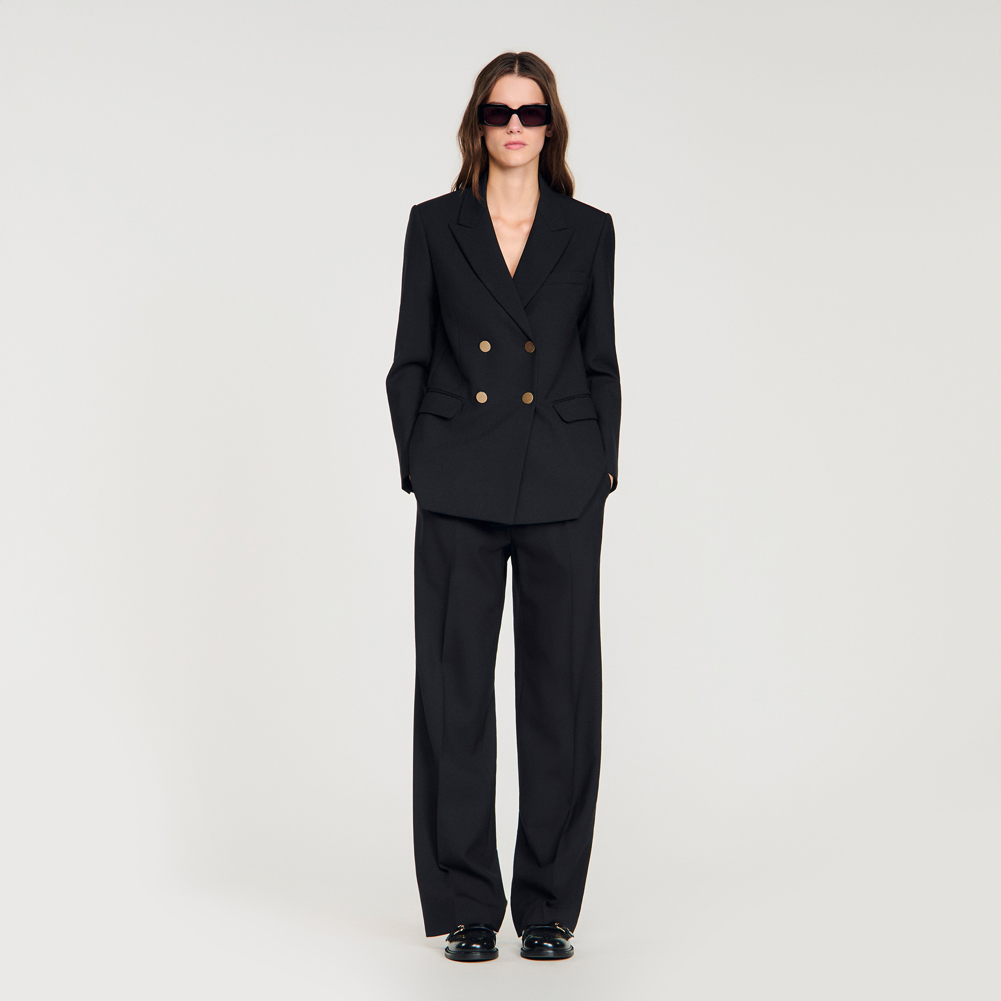 Wool slim-fit suit jacket